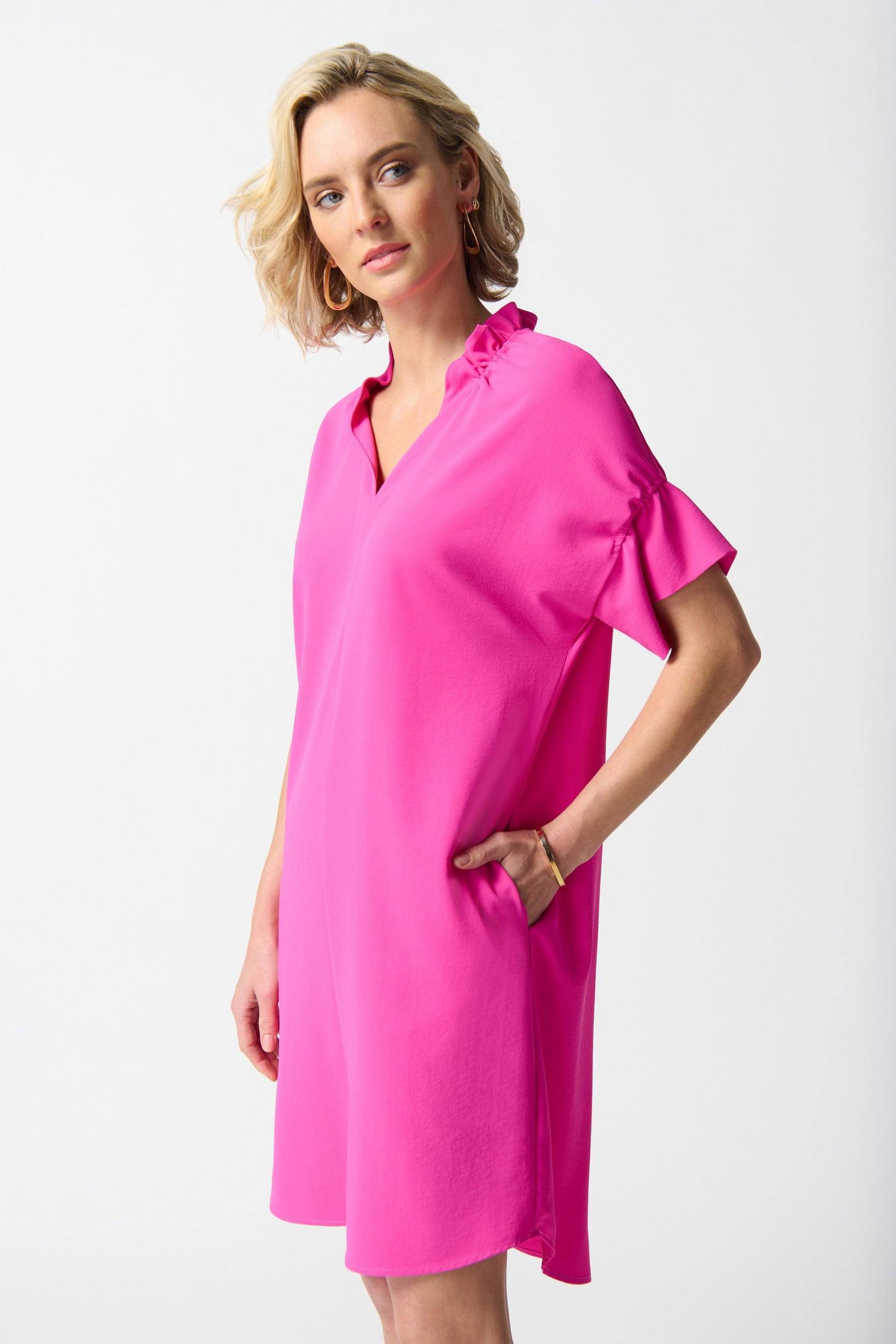 Woven Straight Dress - Ultra Pink Product Image