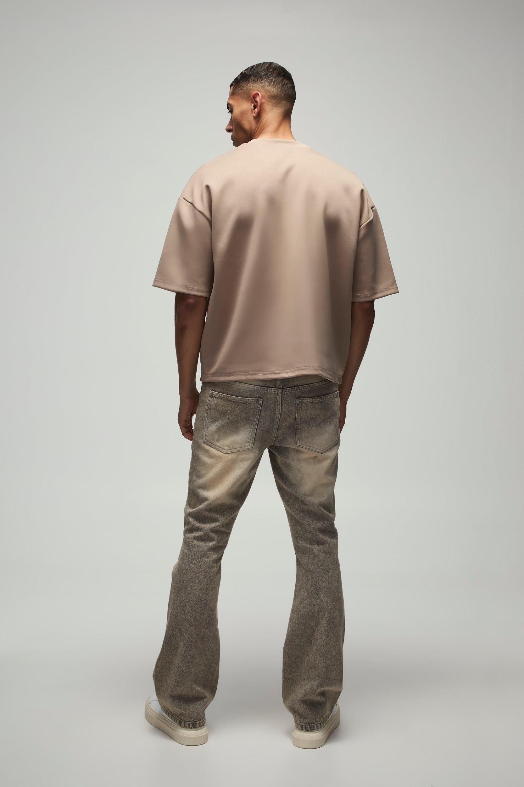 Oversized Boxy Extended Neck Scuba T-Shirt | boohooMAN USA Product Image