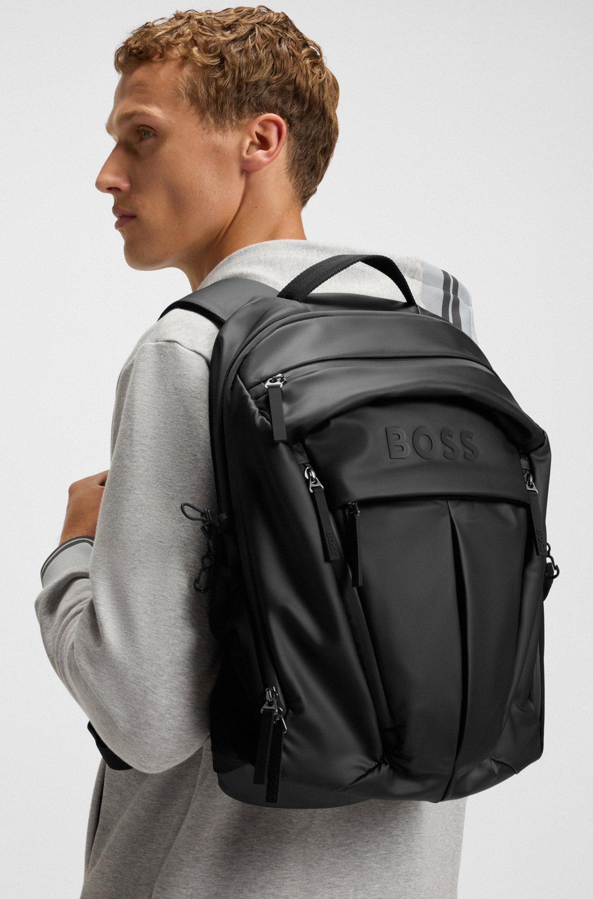 Faux-leather backpack with logo detail Product Image