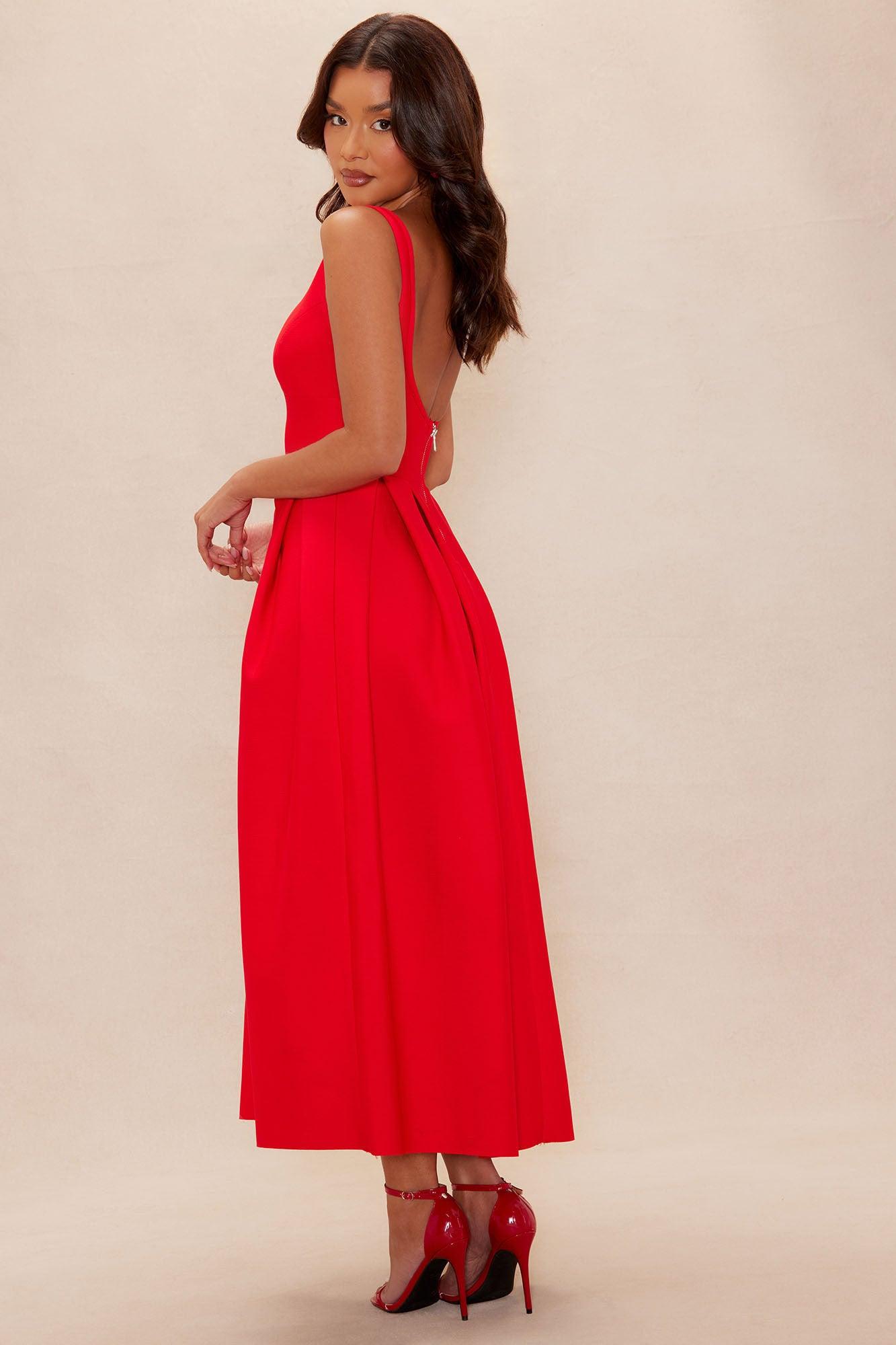 Lani Bandage Maxi Dress  - Red Female Product Image