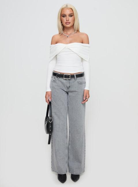 Myrina Long Sleeve Top White Product Image