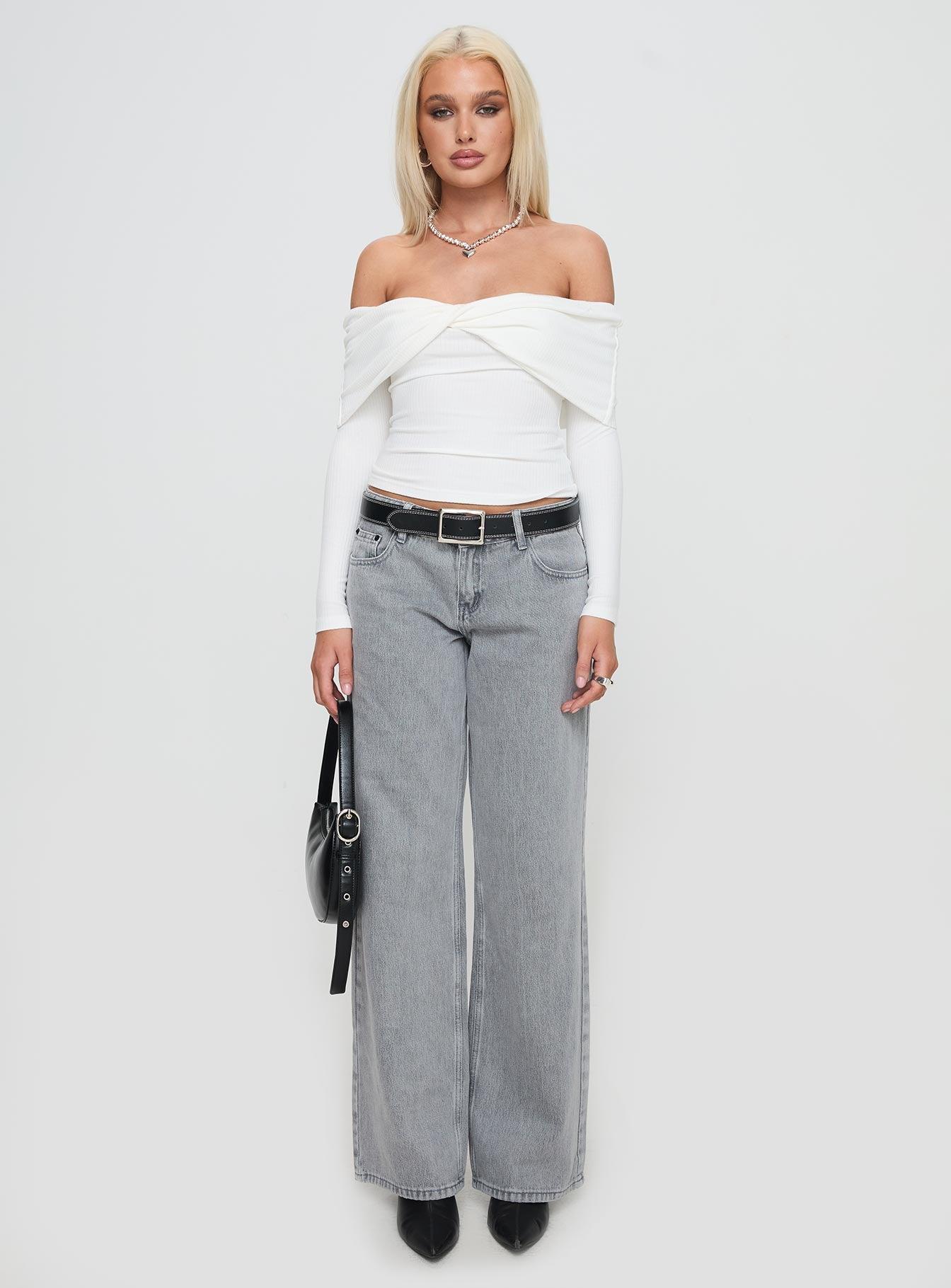 Myrina Long Sleeve Top White Product Image