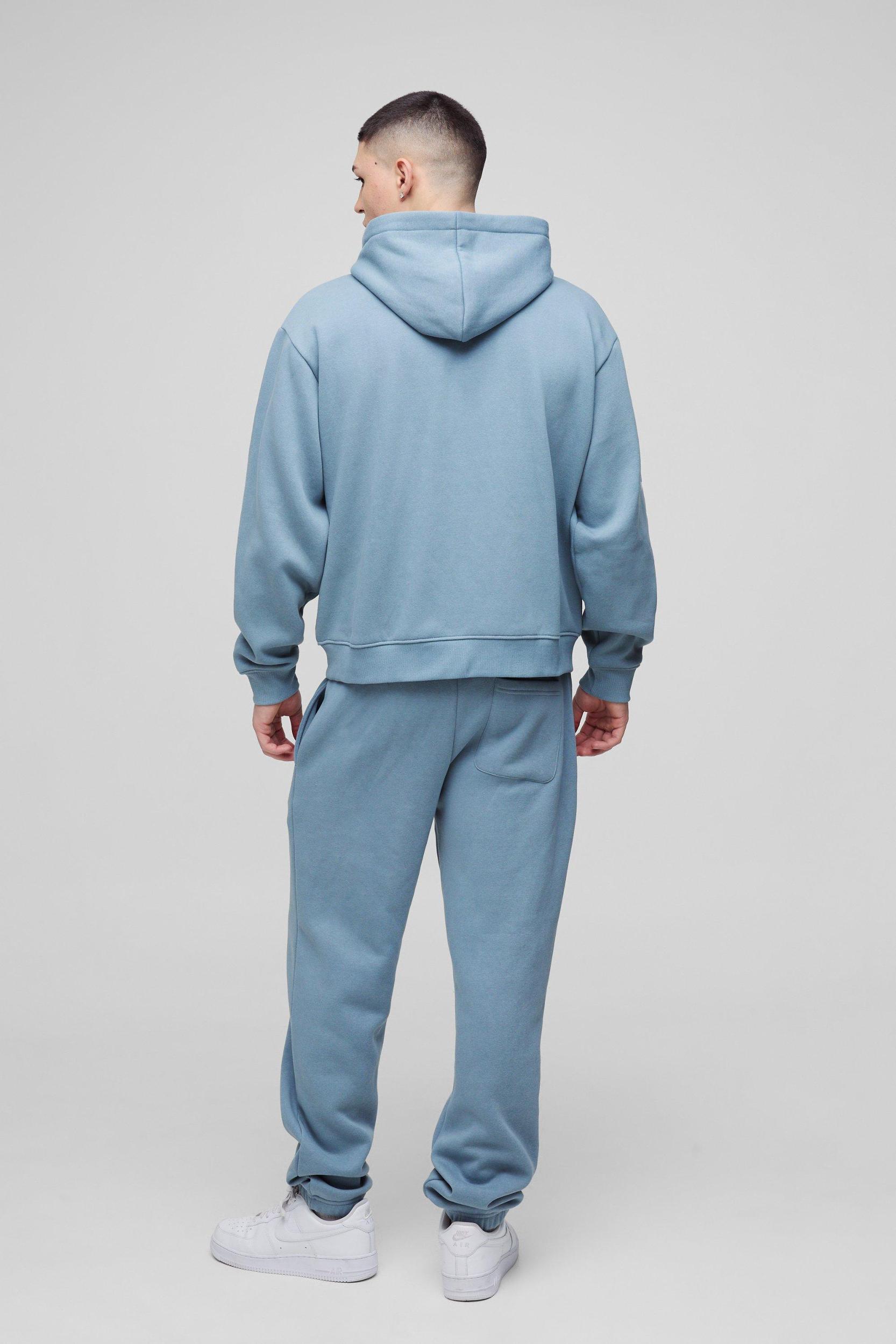 Oversized Boxy Ofcl Man Zip Hooded Tracksuit | boohooMAN USA Product Image