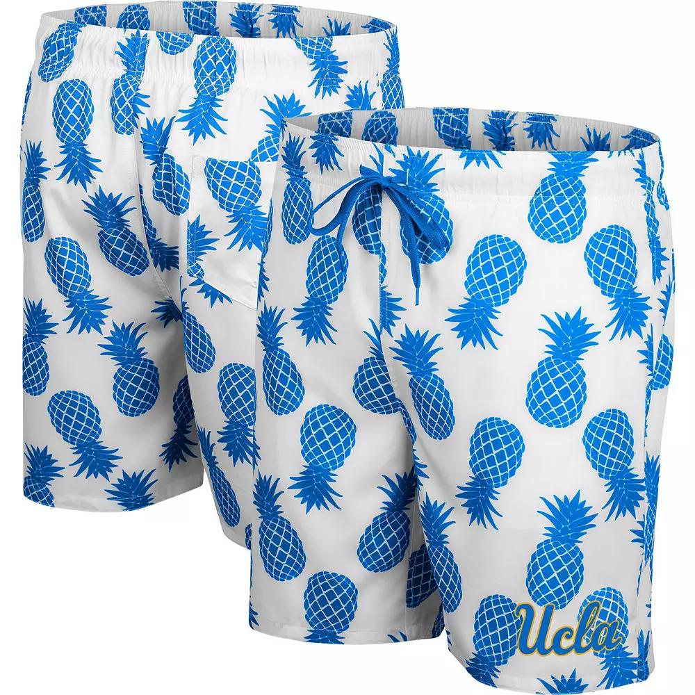 Men's Colosseum White/Blue UCLA Bruins Pineapple Swim Shorts, Size: Small Product Image
