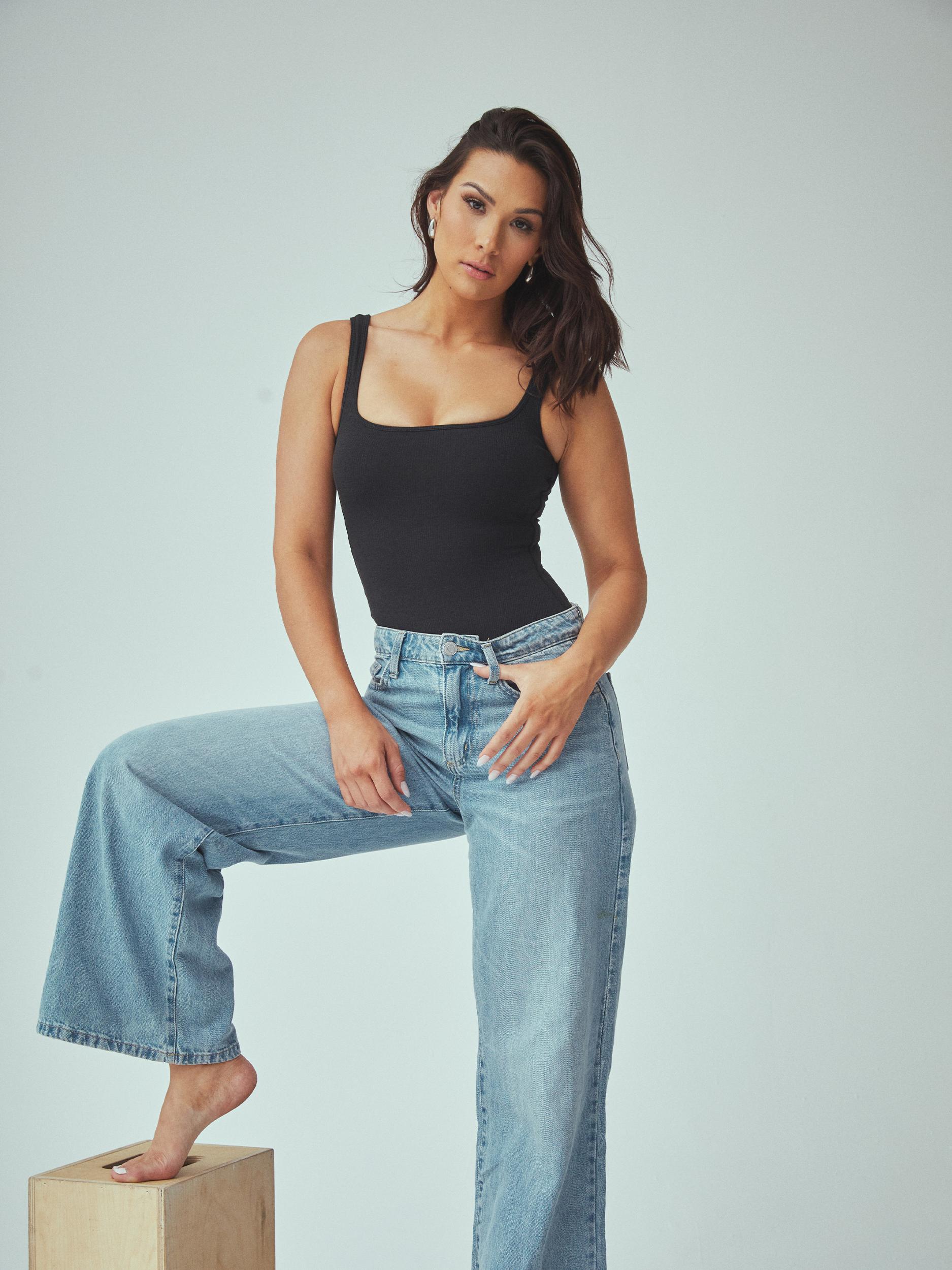 Bamboo Square Neck Tank Bramisuit Product Image