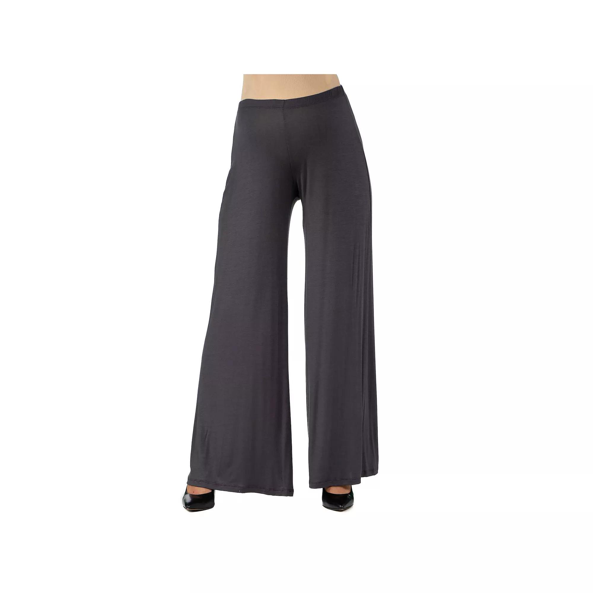 Maternity 24Seven Comfort Apparel Palazzo Pants, Women's, Size: XL-Mat, Grey Product Image