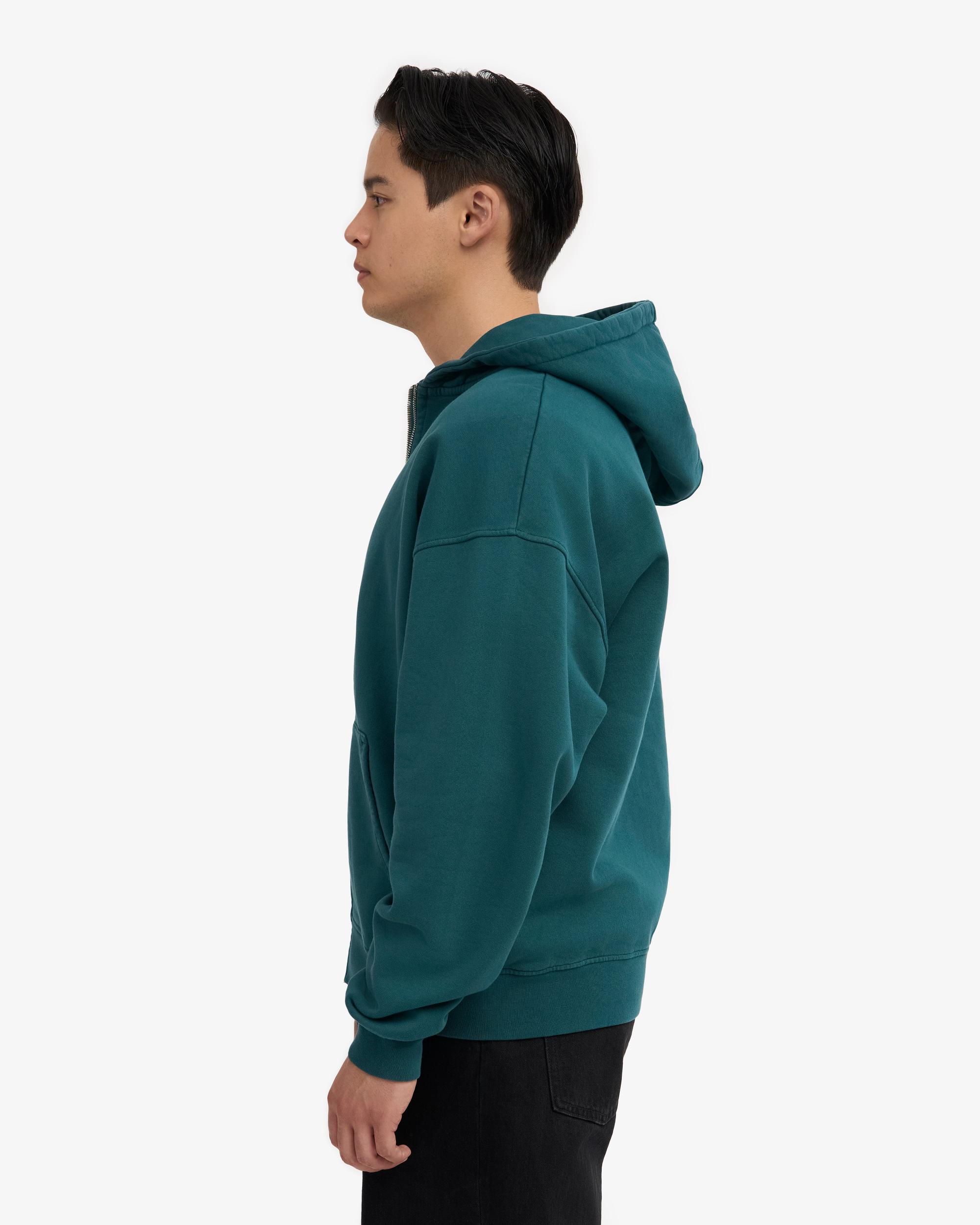 Organic Oversized Zip Hood - Ocean Green Product Image
