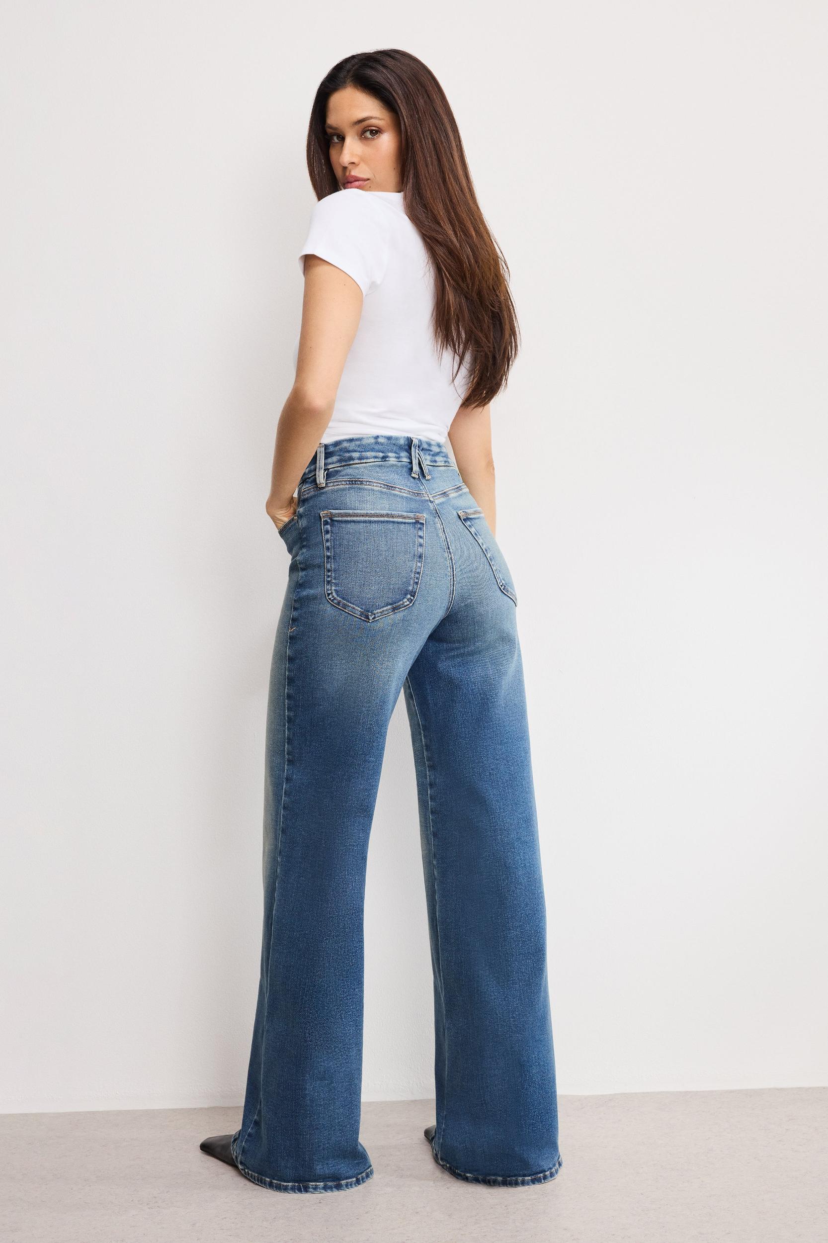 SOFT TECH GOOD WAIST PALAZZO JEANS | INDIGO986 Product Image