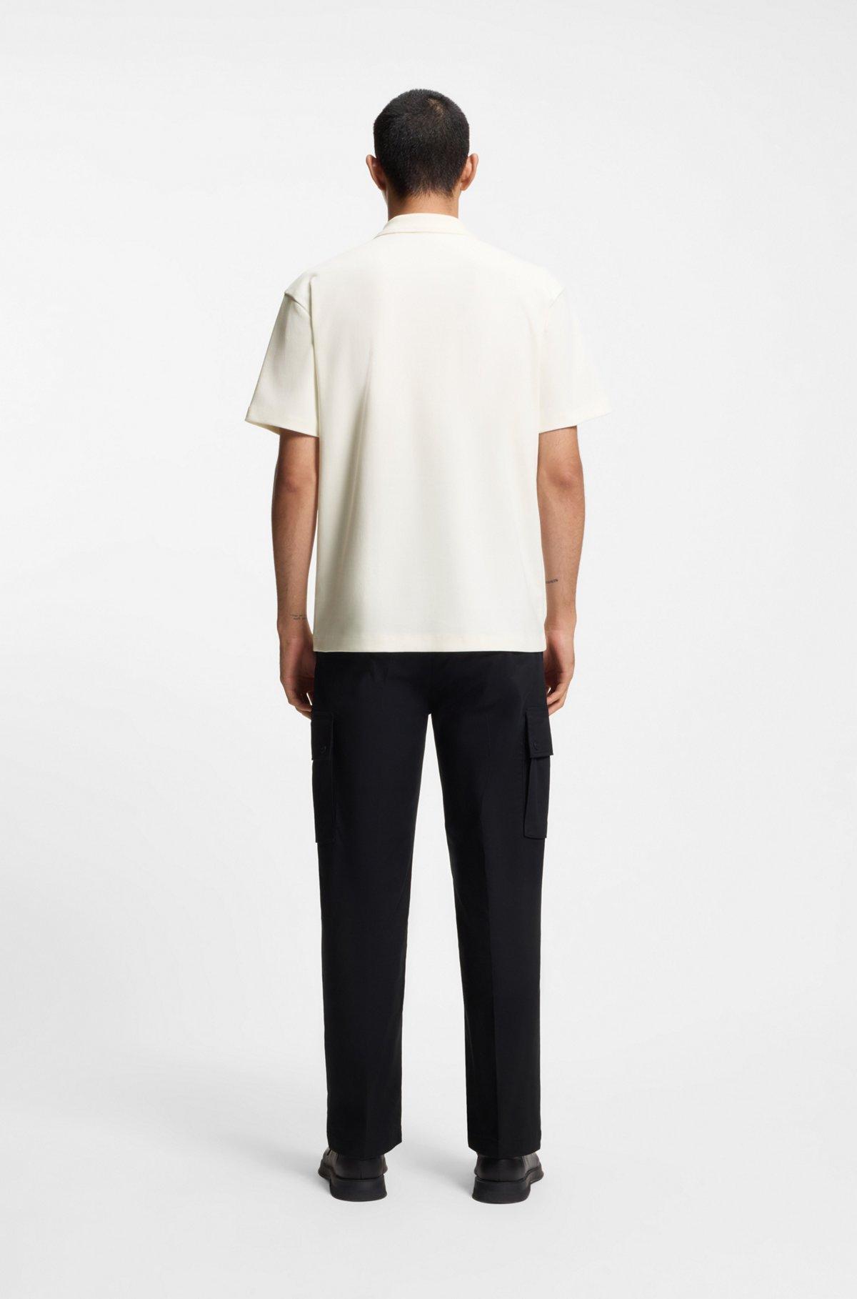 Stacked-logo polo shirt in interlock cotton Product Image