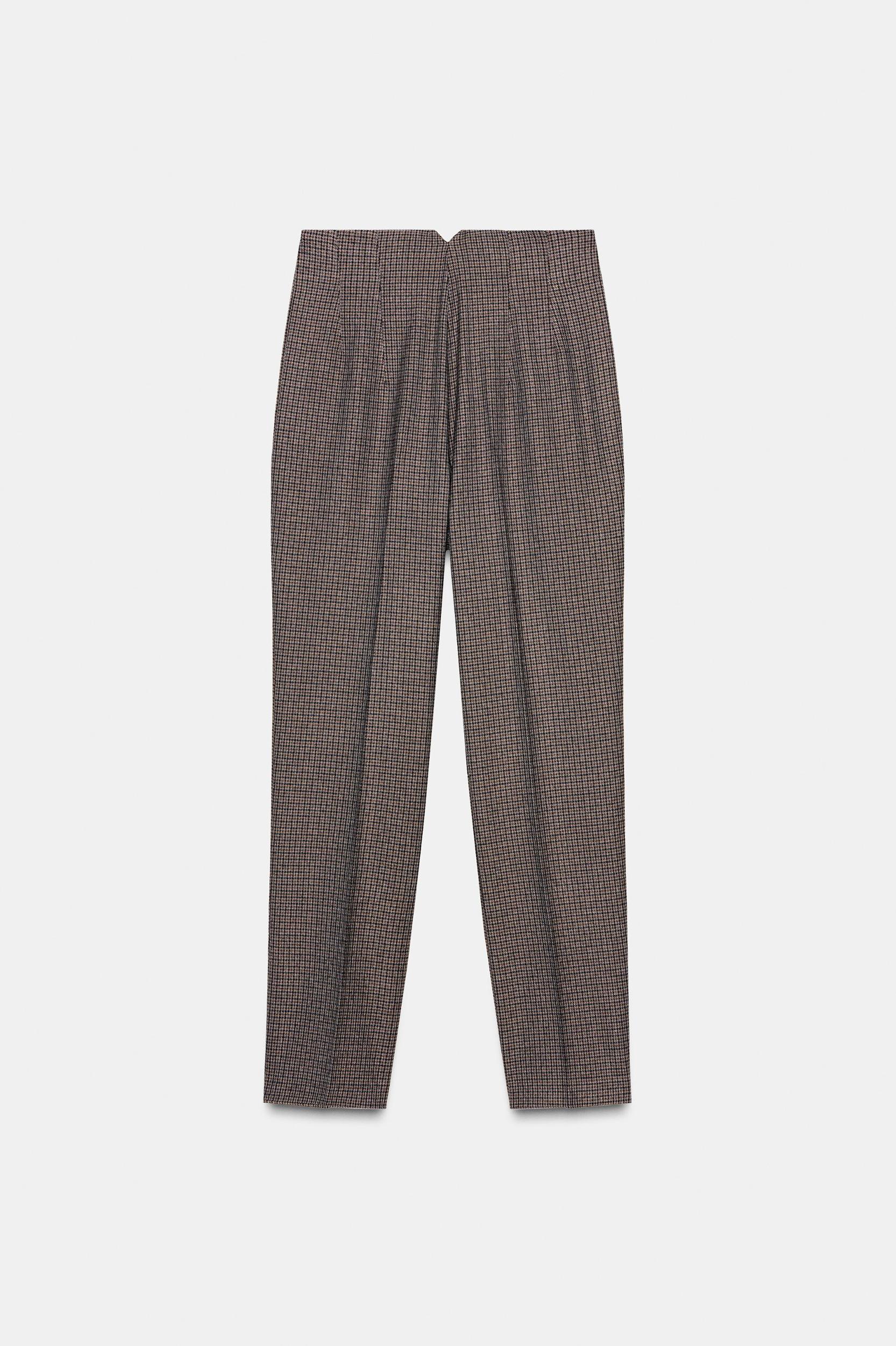 HIGH-WAISTED PLAID PANTS Product Image