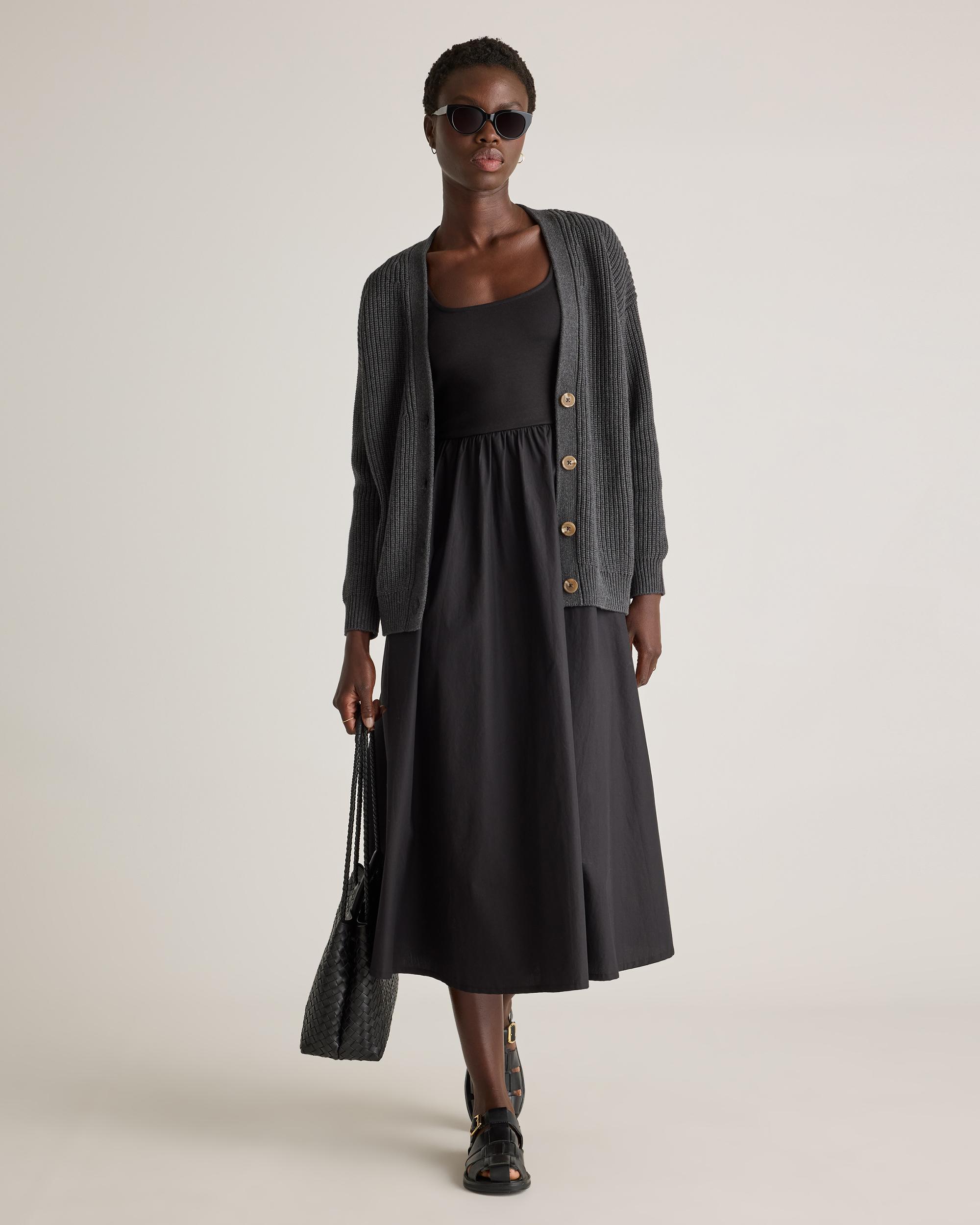 Quince | Women's Oversized Boyfriend Cardigan Sweater Size XS, Organic Cotton Product Image