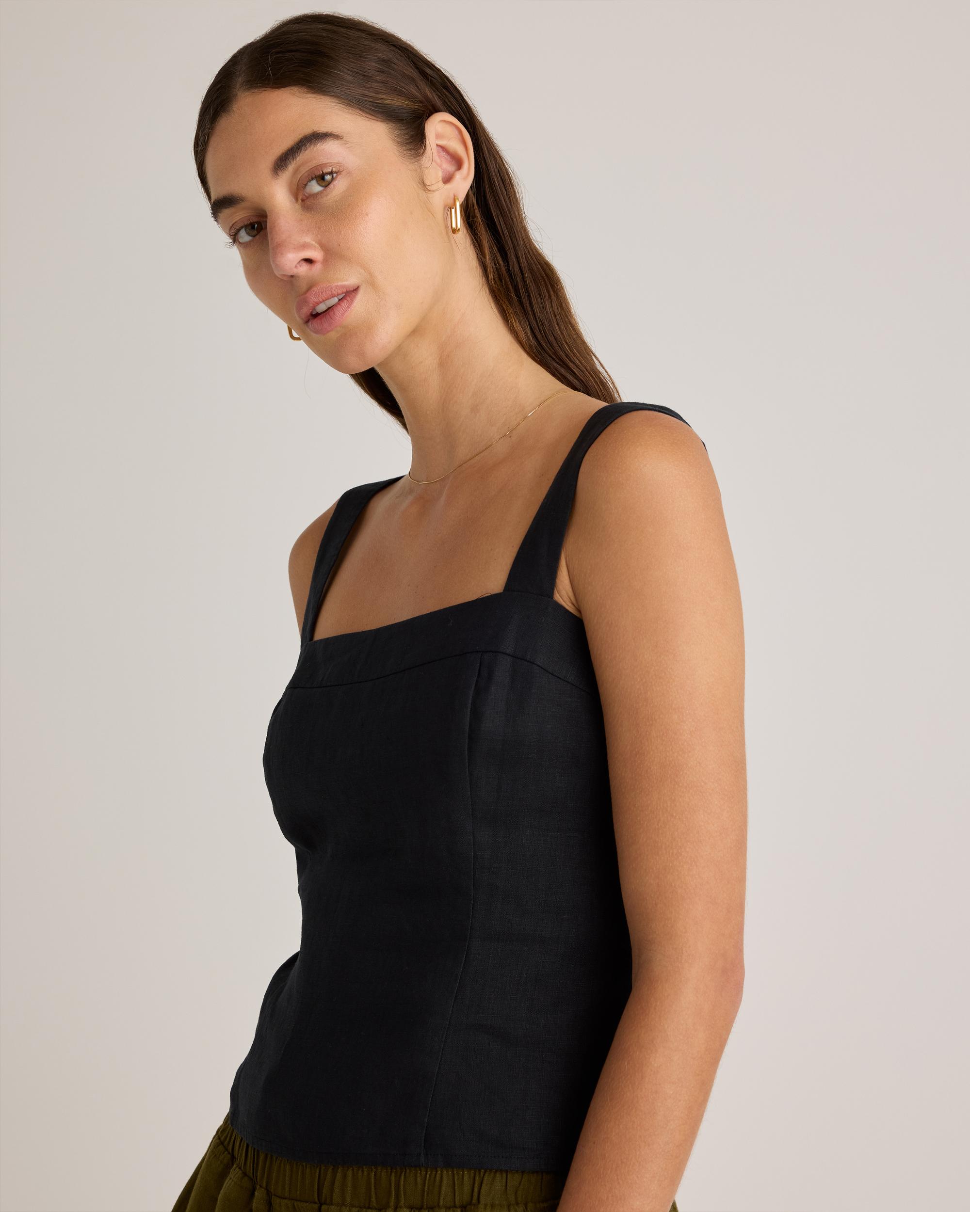 Quince | Women's 100% European Linen Fitted Tank Top Size XL Product Image