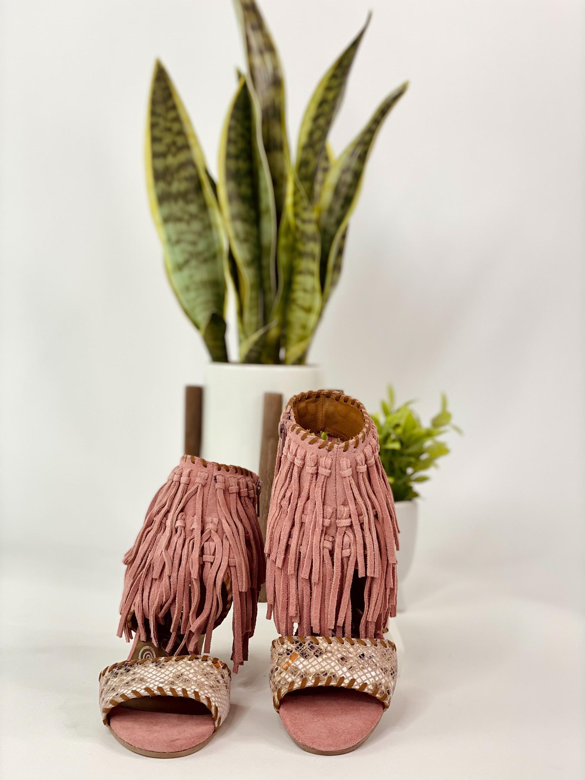 True Fringe Wedge in Blush Product Image