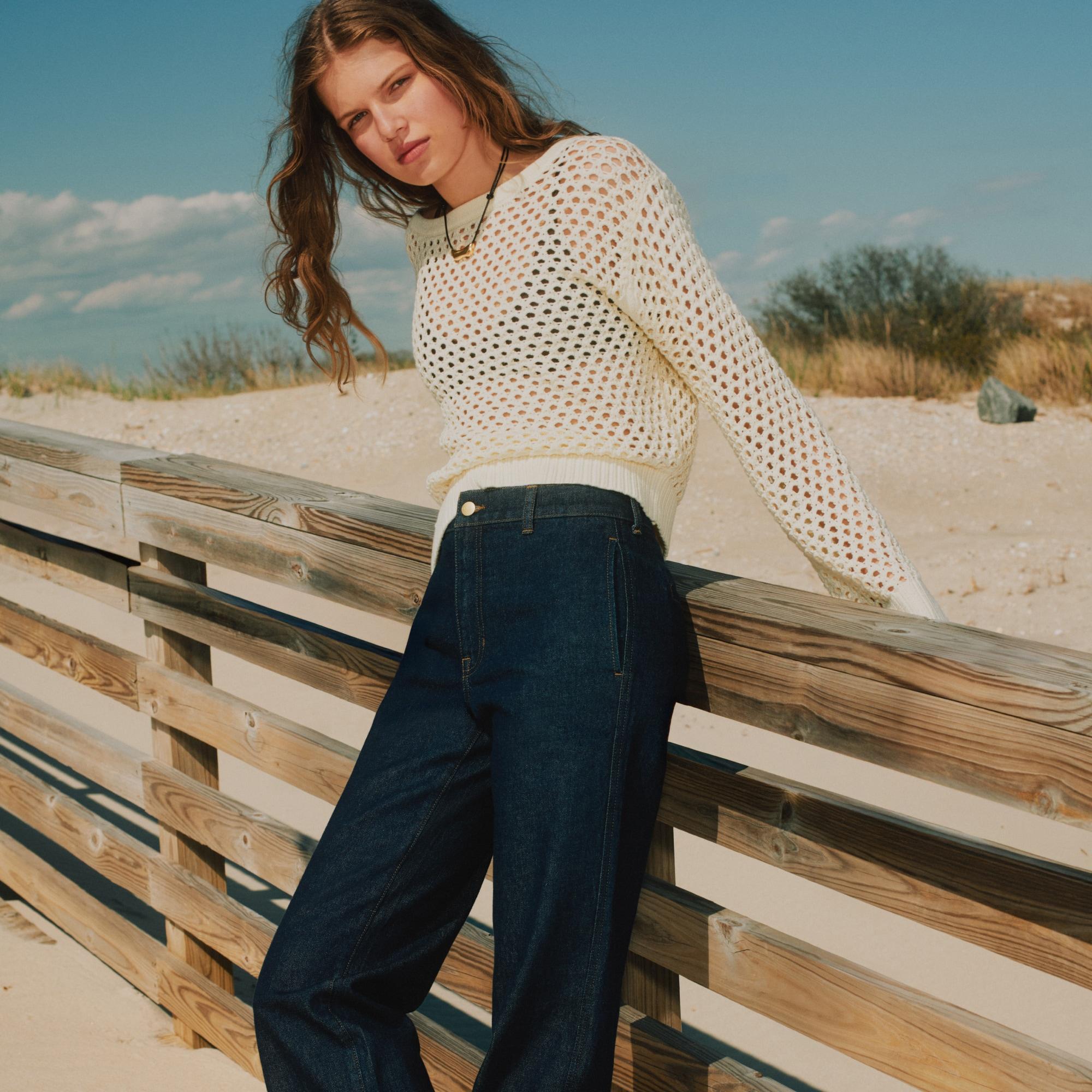 Pointelle boatneck sweater Product Image