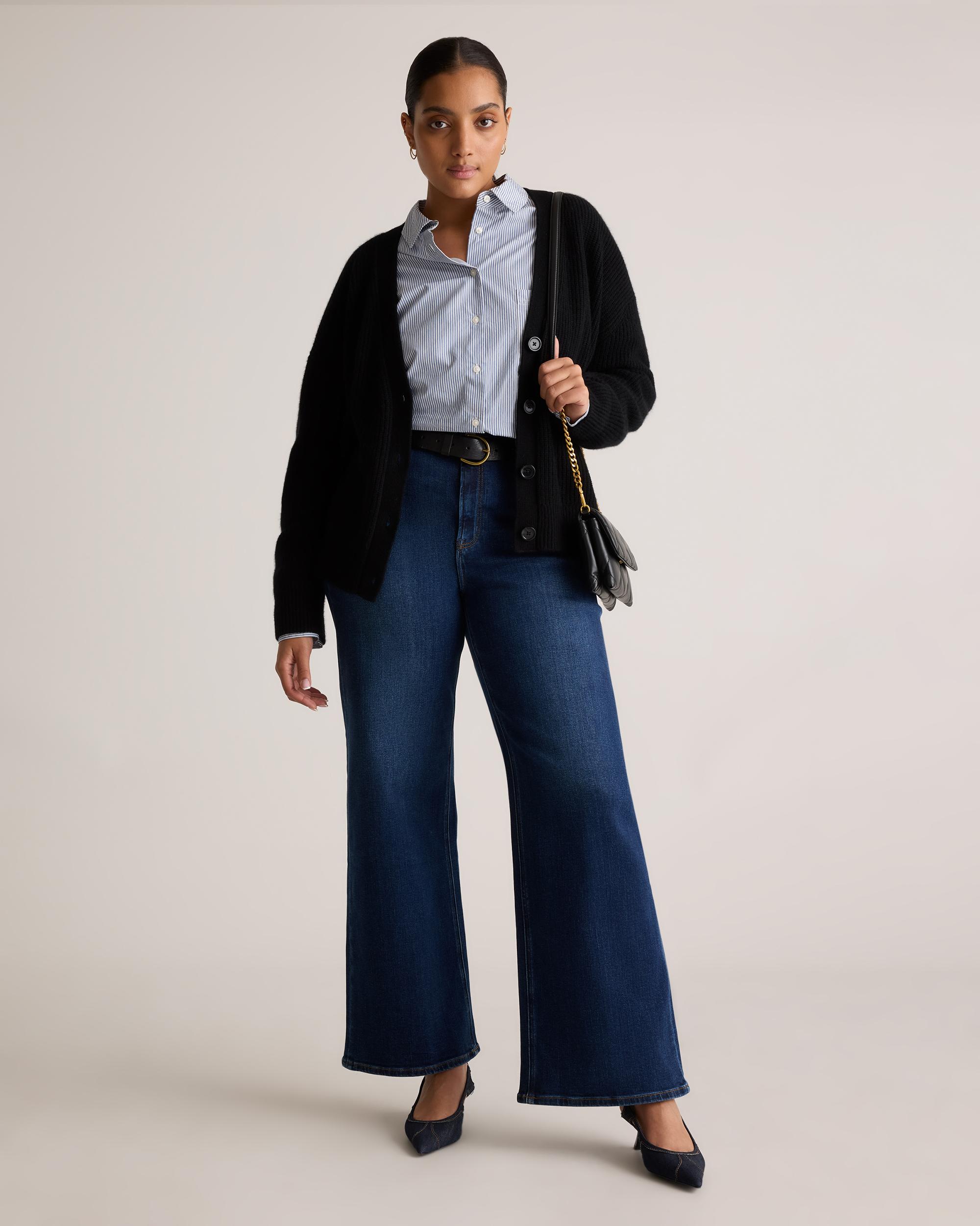 Quince | Women's Bella Stretch Wide Leg Jeans Organic Cotton Product Image