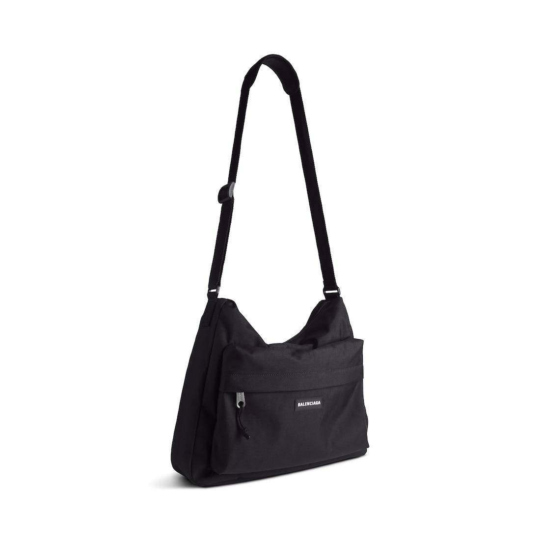 Men's Explorer Hobo Messenger Bag in Black Product Image