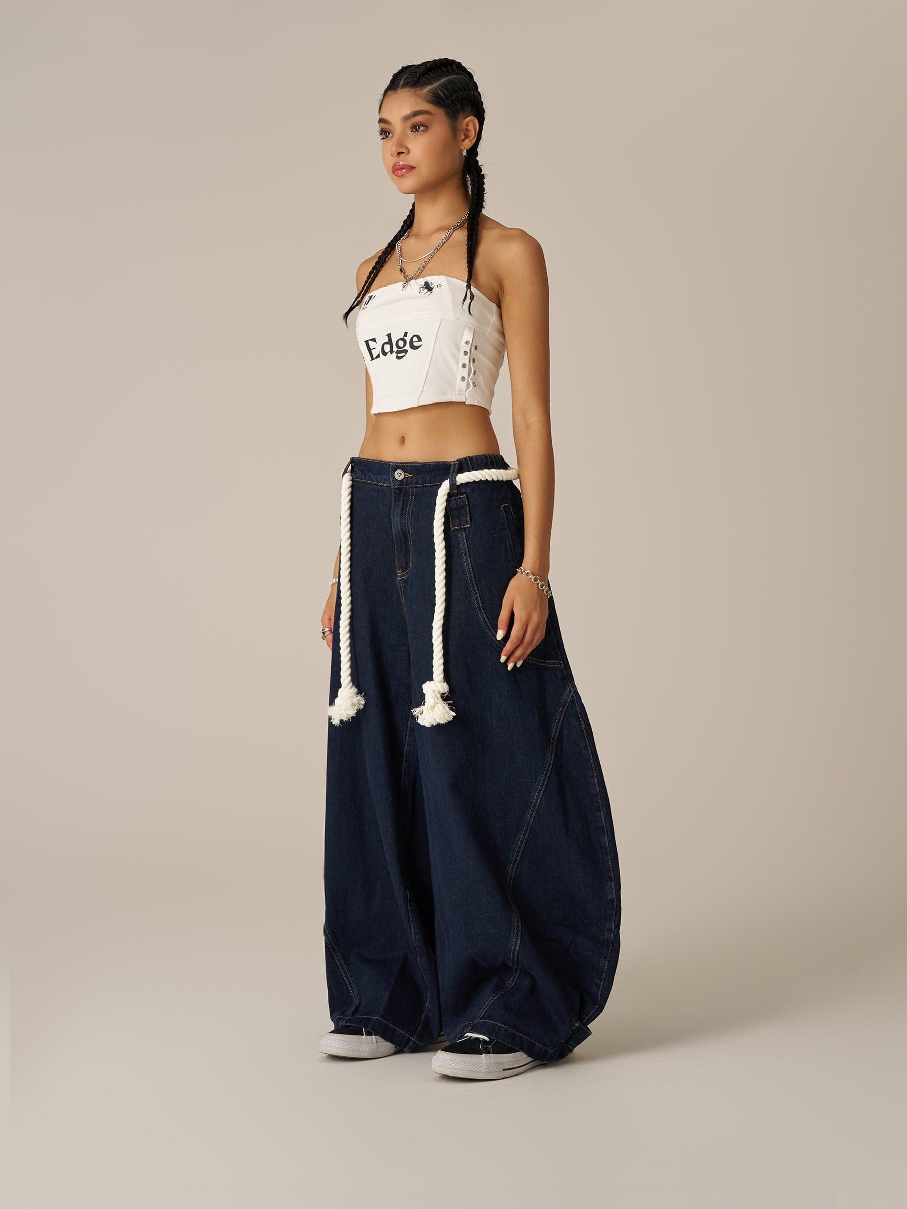 Aelfric Eden Drawstring Waist Super Baggy Jeans Product Image