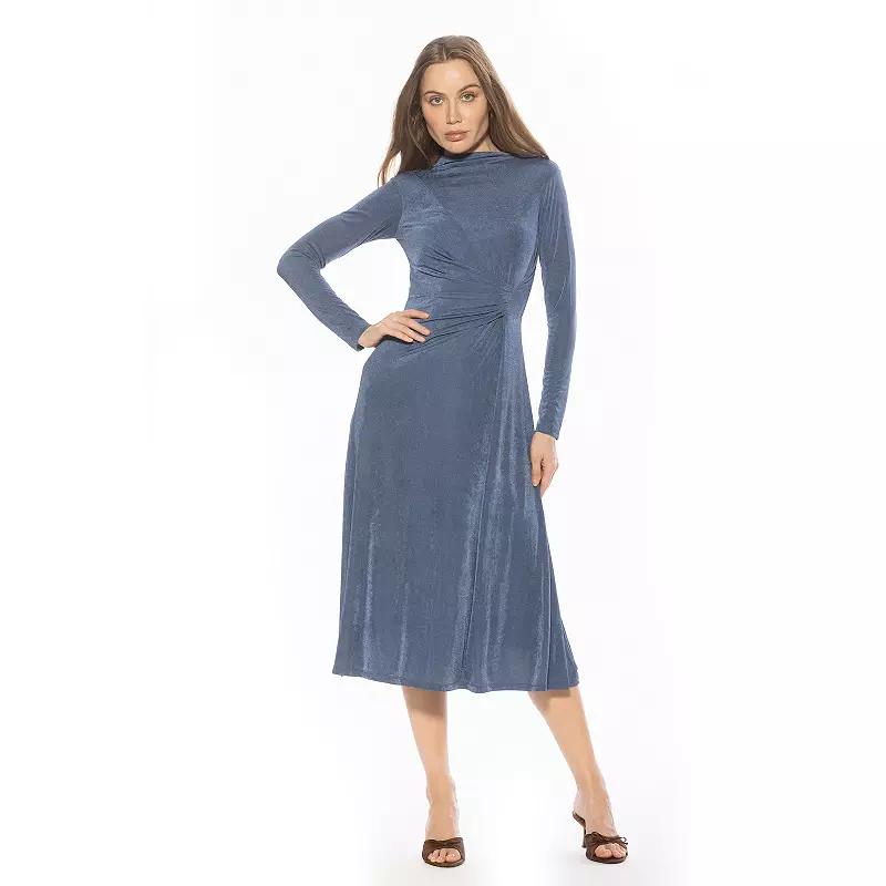 Women's ALEXIA ADMOR Marla Draped Long Sleeve Maxi Dress,  Product Image