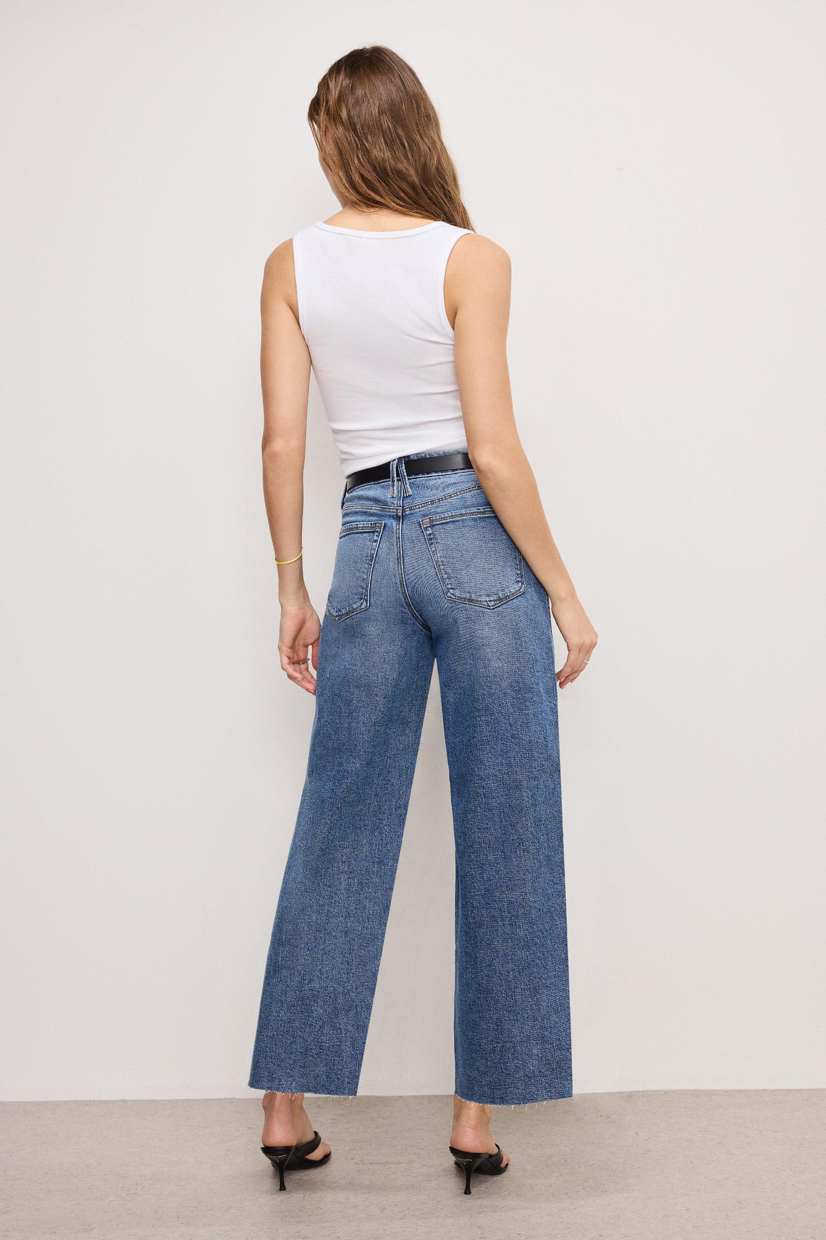 GOOD SKATE WIDE CROPPED JEANS | INDIGO978 Product Image