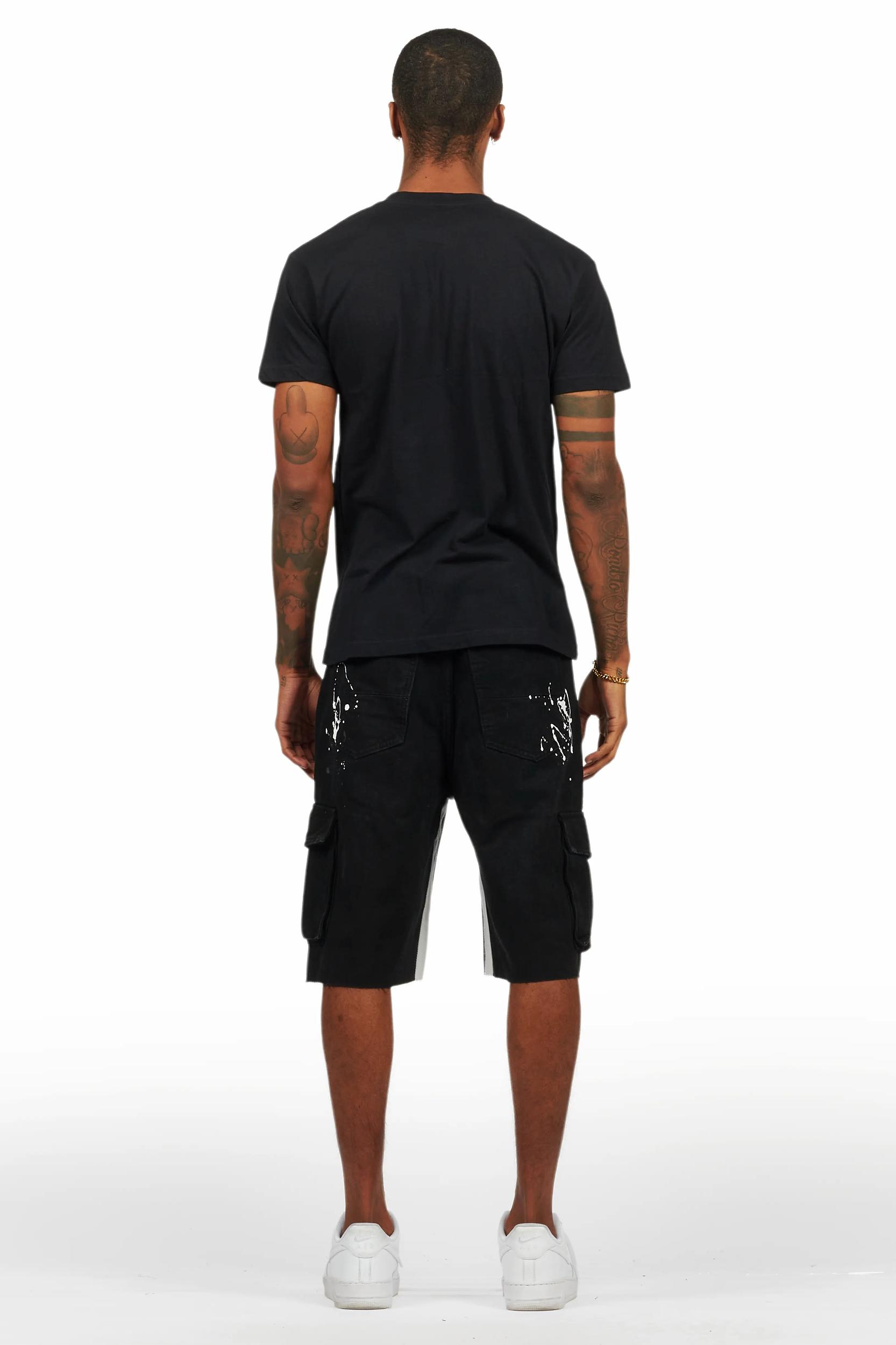 Amos Black T-Shirt/Denim Short Set Male Product Image