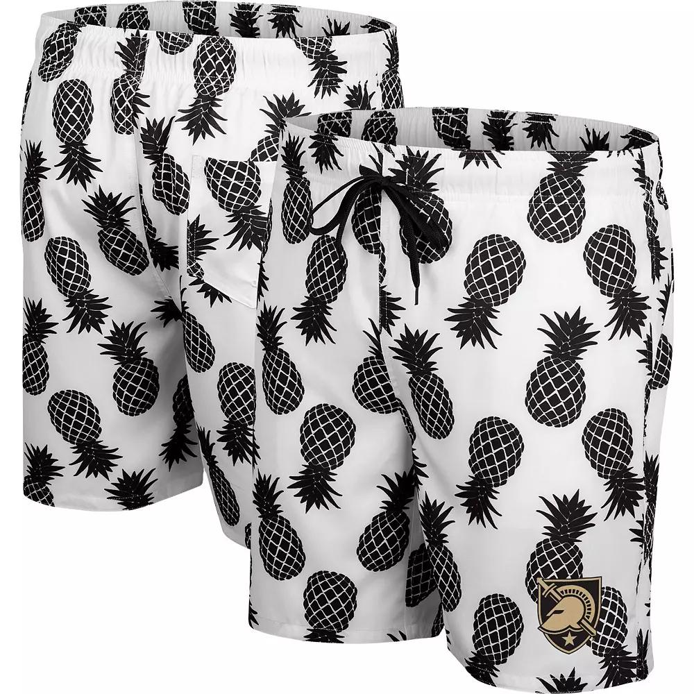 Mens Colosseum White/Crimson Washington State Cougars Pineapple Swim Shorts Product Image