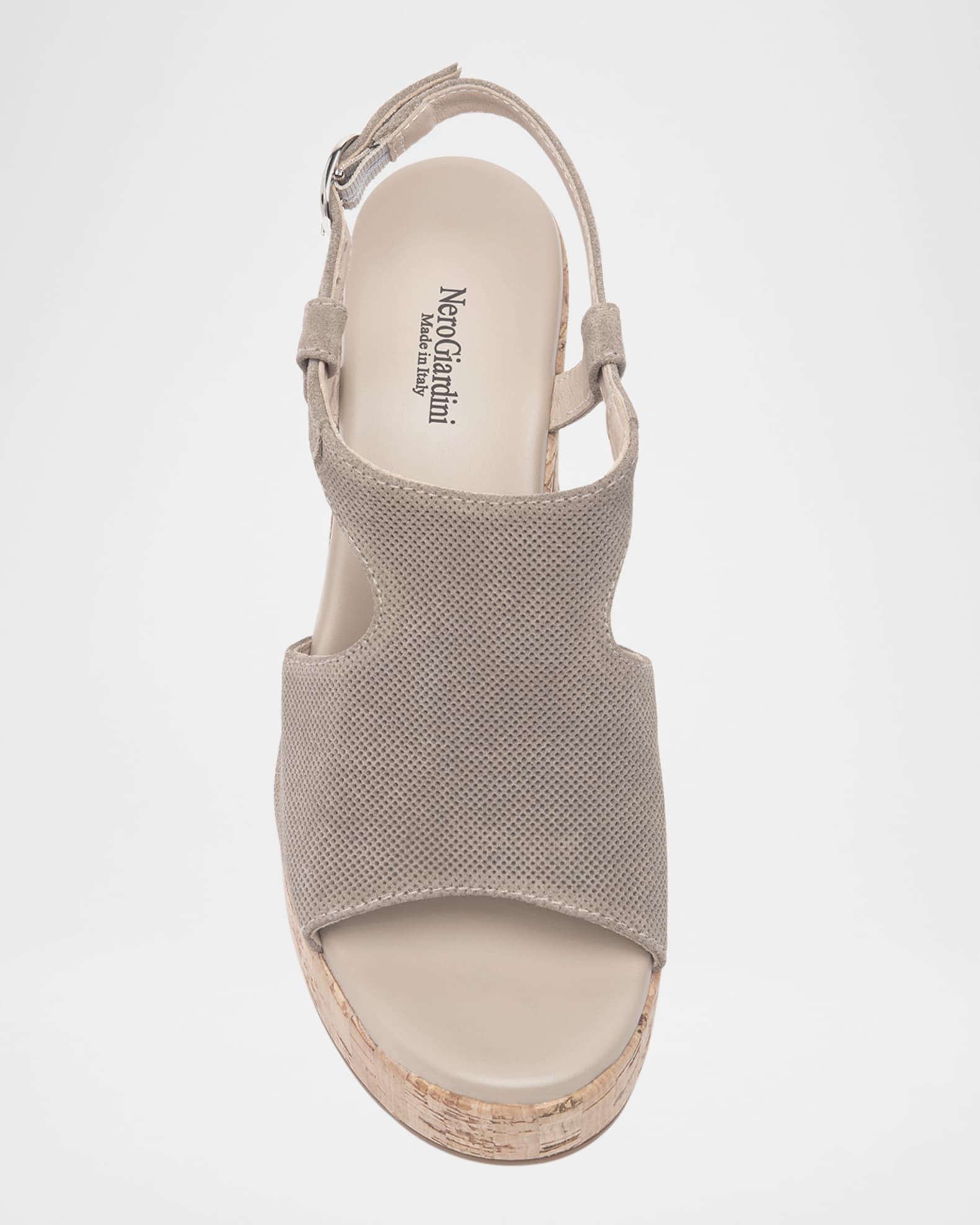 Suede Ankle-Strap Platform Cork Sandals Product Image