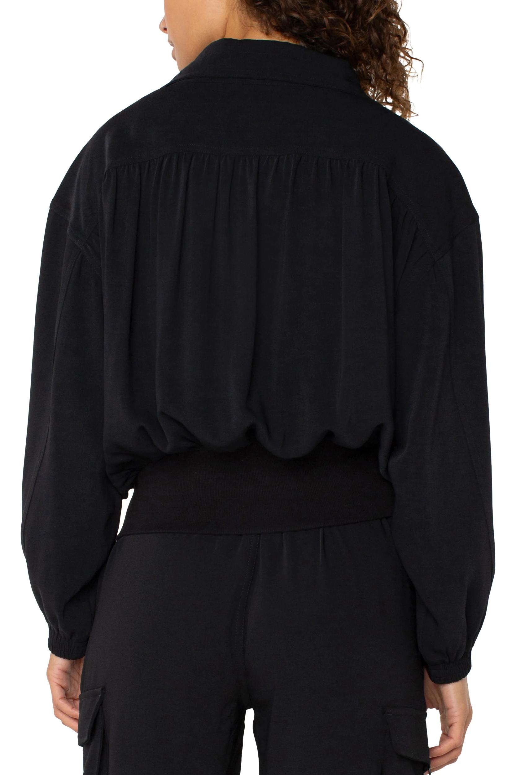 Zip Up Dolman Jacket- Black Product Image