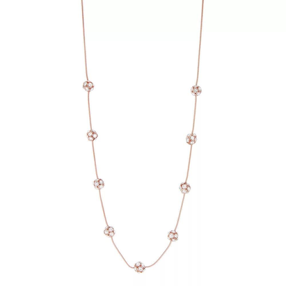 Simply Vera Vera Wang Rose Gold Tone Fireball Collar Necklace, Women's, Clear Product Image