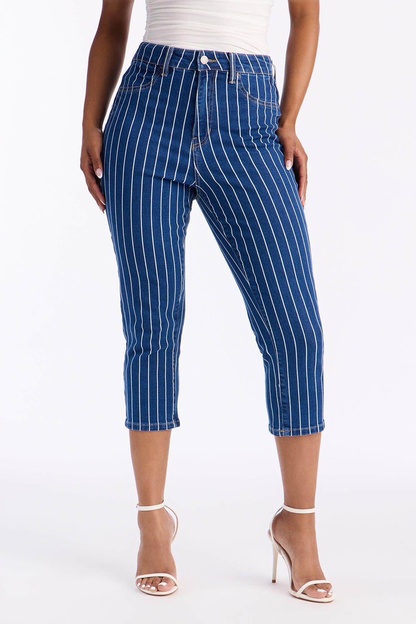 Crossed The Line Skinny Capri Jeans - Dark Wash Female Product Image