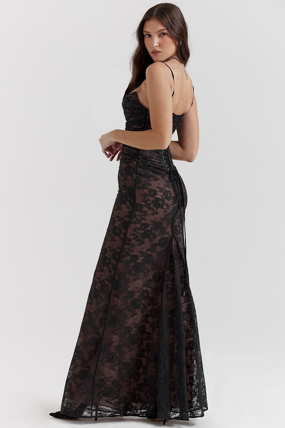 Artemis  black lace maxi dress Product Image