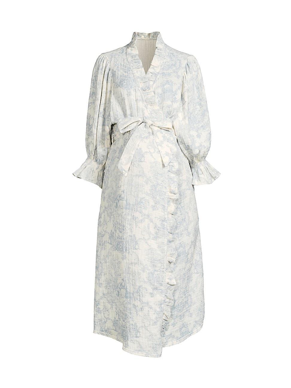 Womens Toile Print Muslin Gauze Robe Product Image