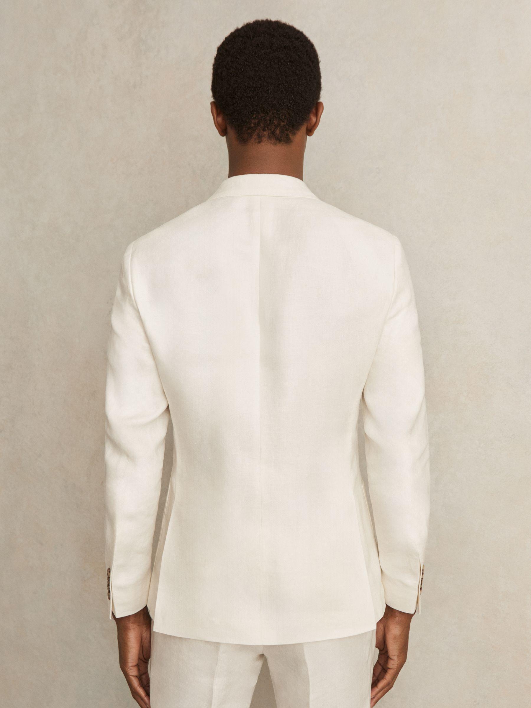 Slim-Fit Single-Breasted Suit Blazer in Stone Product Image