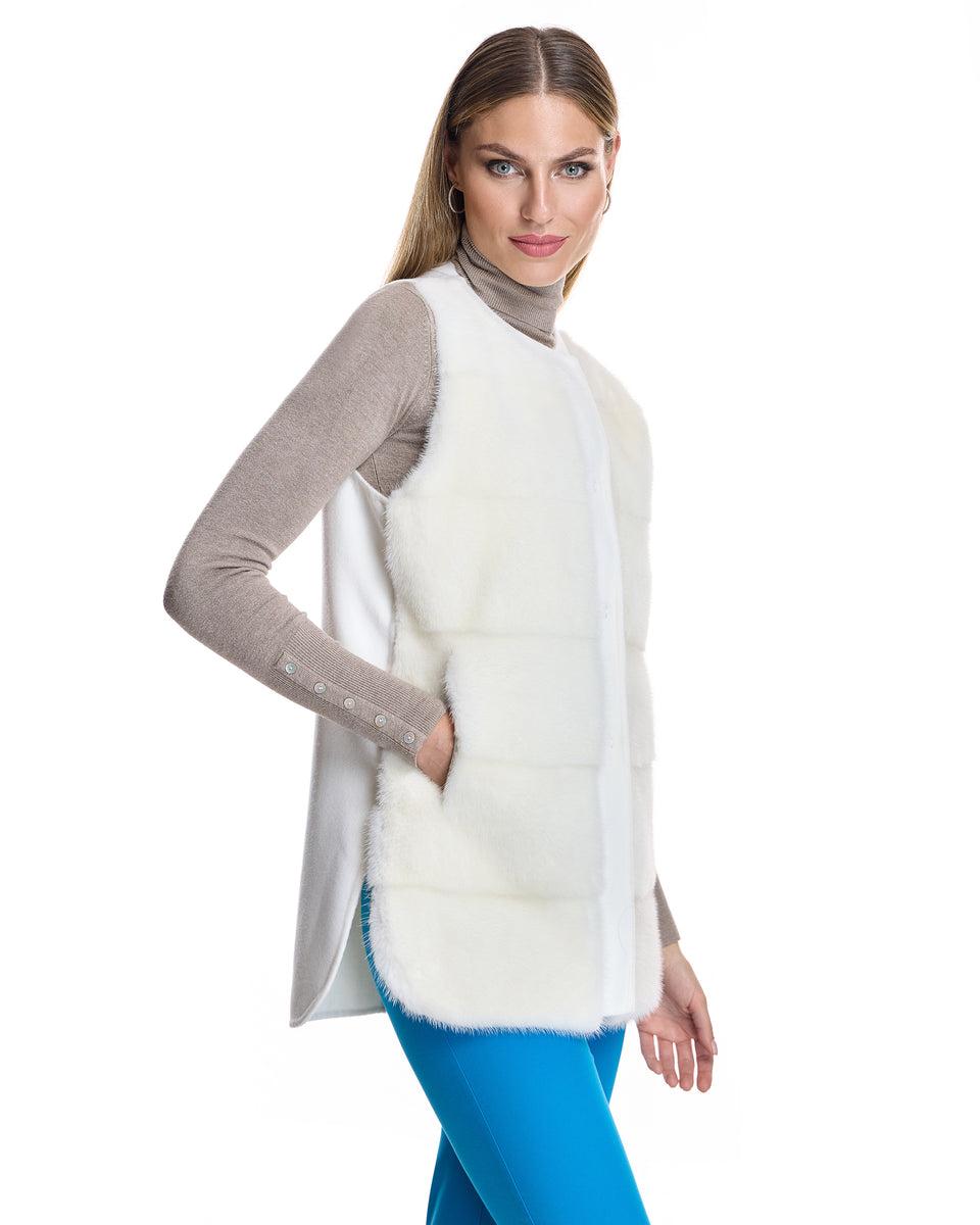 Mink Vest with Cashmere Back Product Image