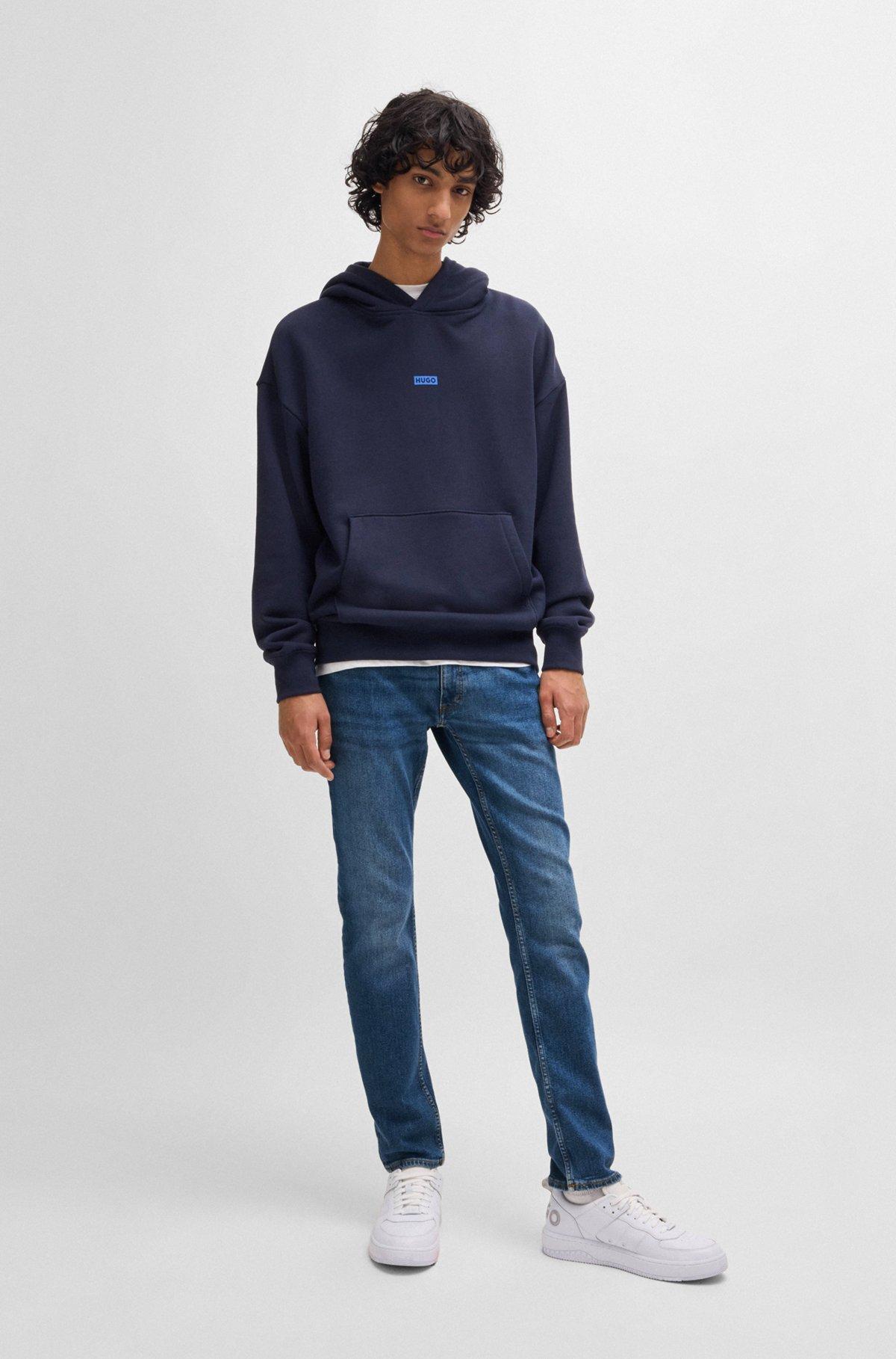 Extra-slim-fit jeans in navy stonewashed stretch denim Product Image