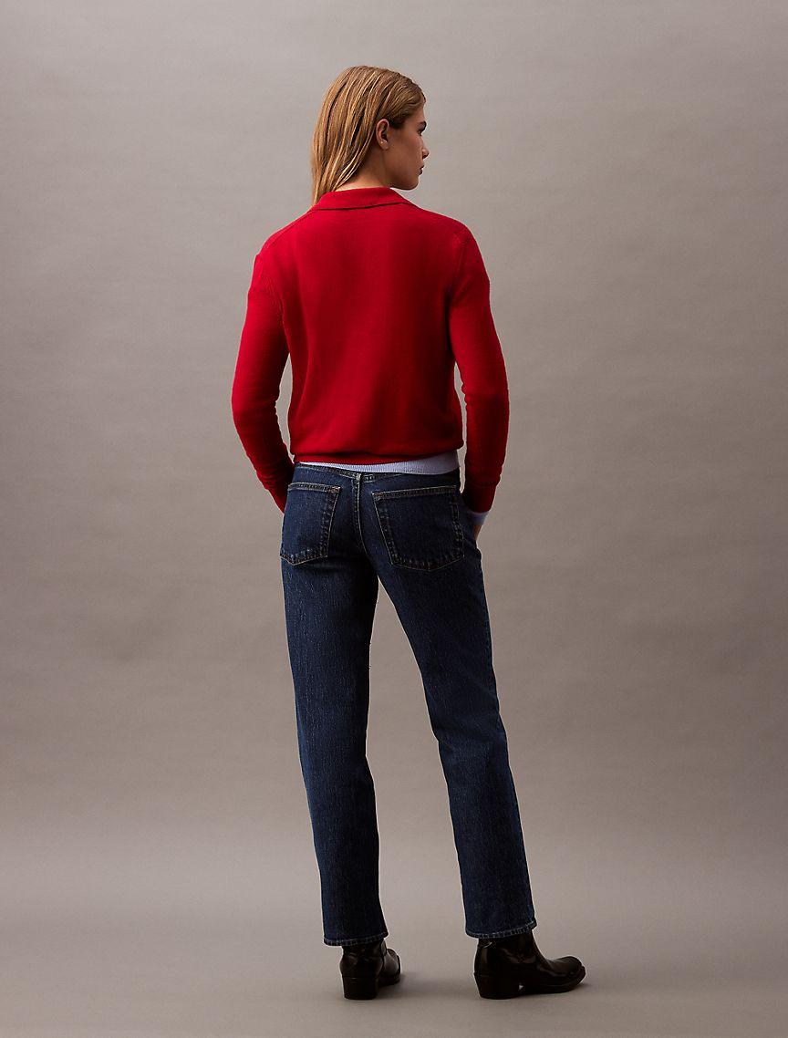 Extra Fine Merino Blend Polo Sweater Product Image