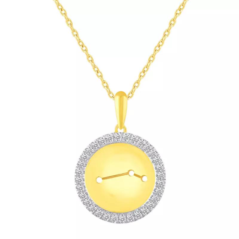 Royal Aura 1/4 Carat T.W. Diamond Halo Zodiac Pendant Necklace, Women's,  Product Image