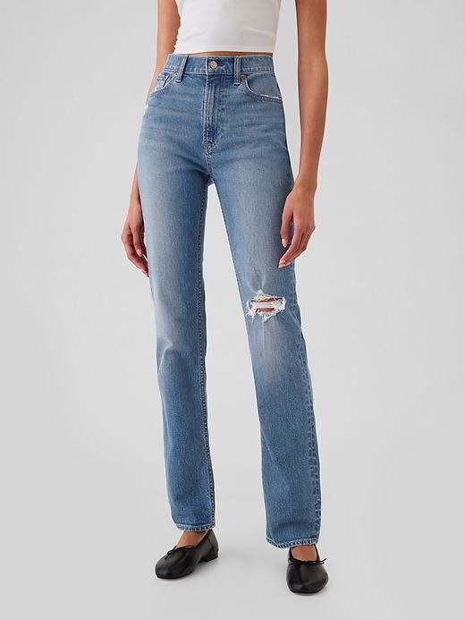 High Rise Crossover '90s Straight Jeans Product Image