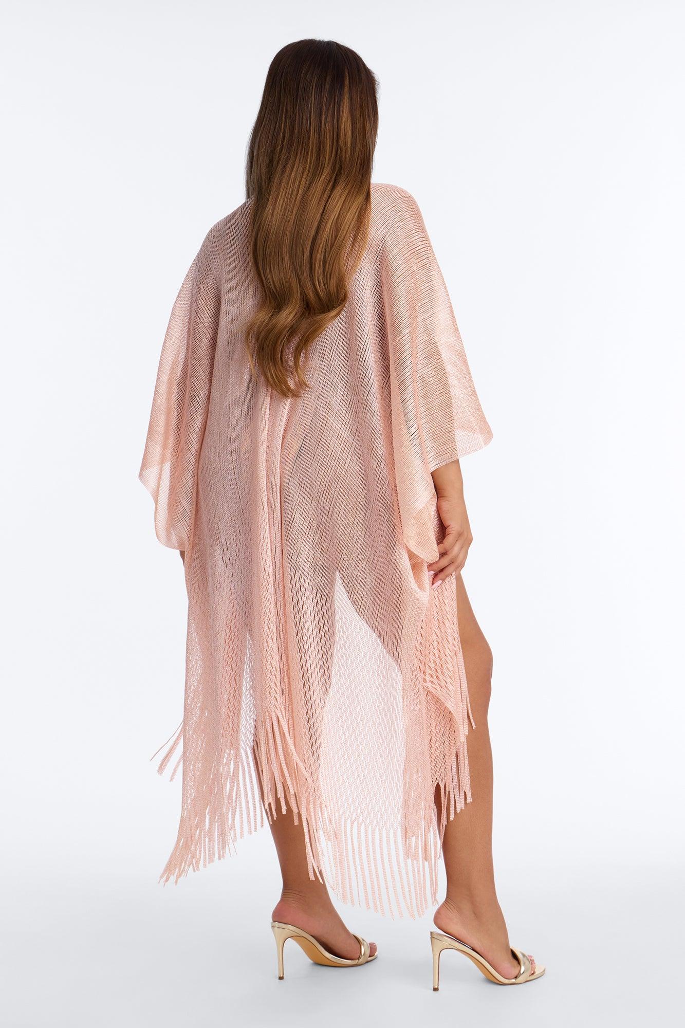 Corrine Shimmer Swim Cover Up Kimono - Rose Gold Female Product Image