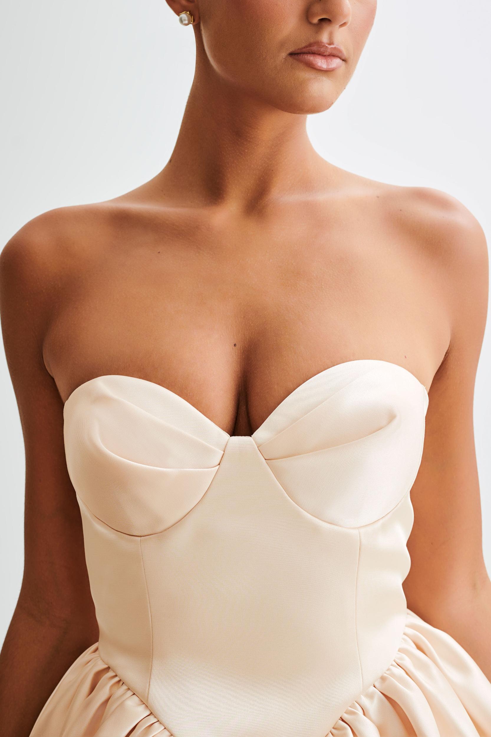 Hollie Structured Corset Mini Dress - Gold Product Image