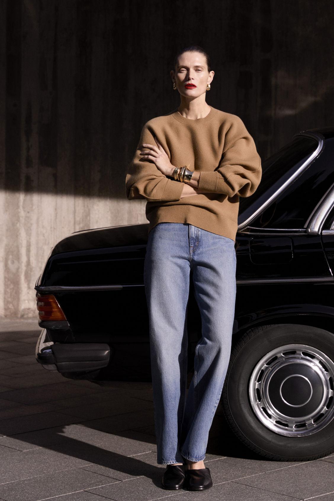 COLUMN STRAIGHT-LEG JEANS Product Image