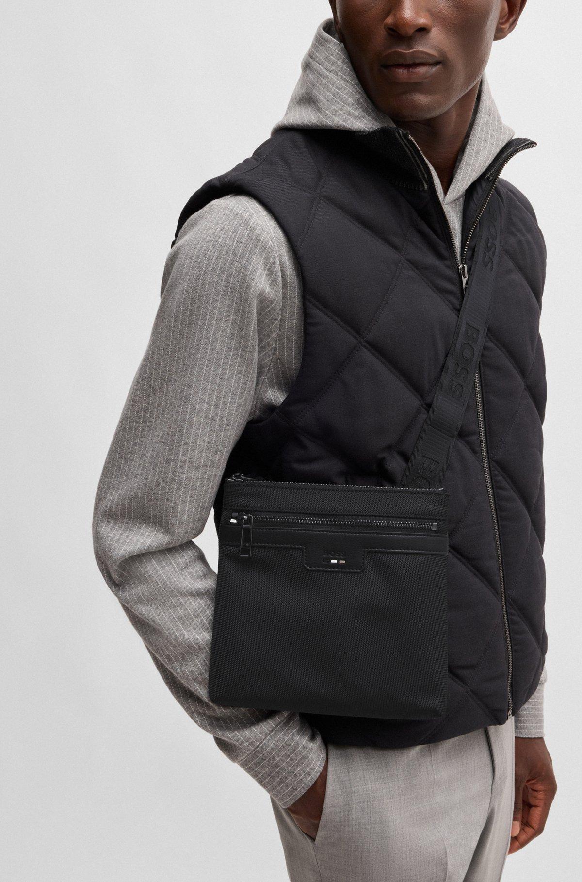 BOSS - Structured envelope bag with signature trims - Black Product Image