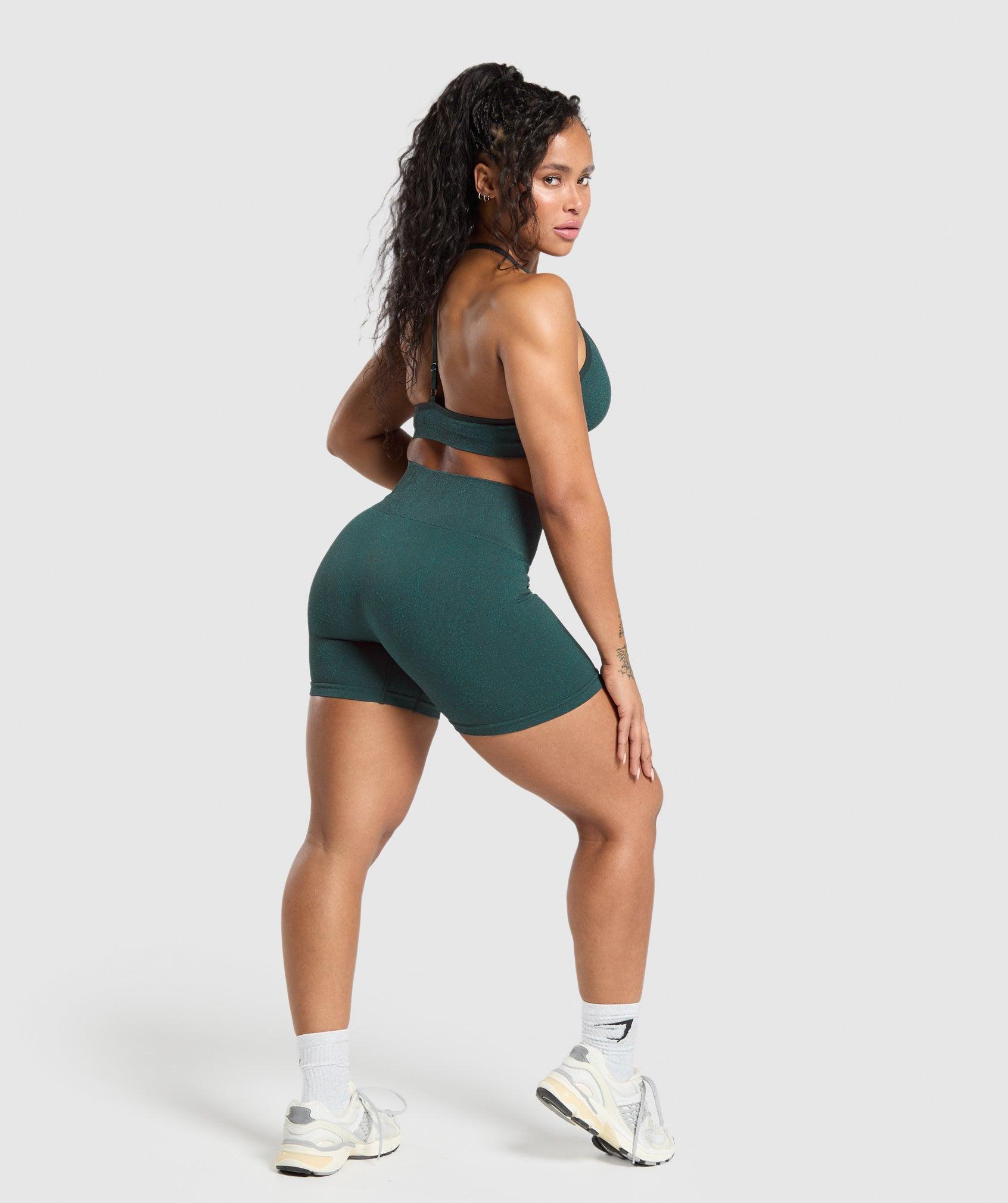 Gymshark Adapt Fleck T-Back Bra - Darkest Teal/Functional Teal Female Product Image