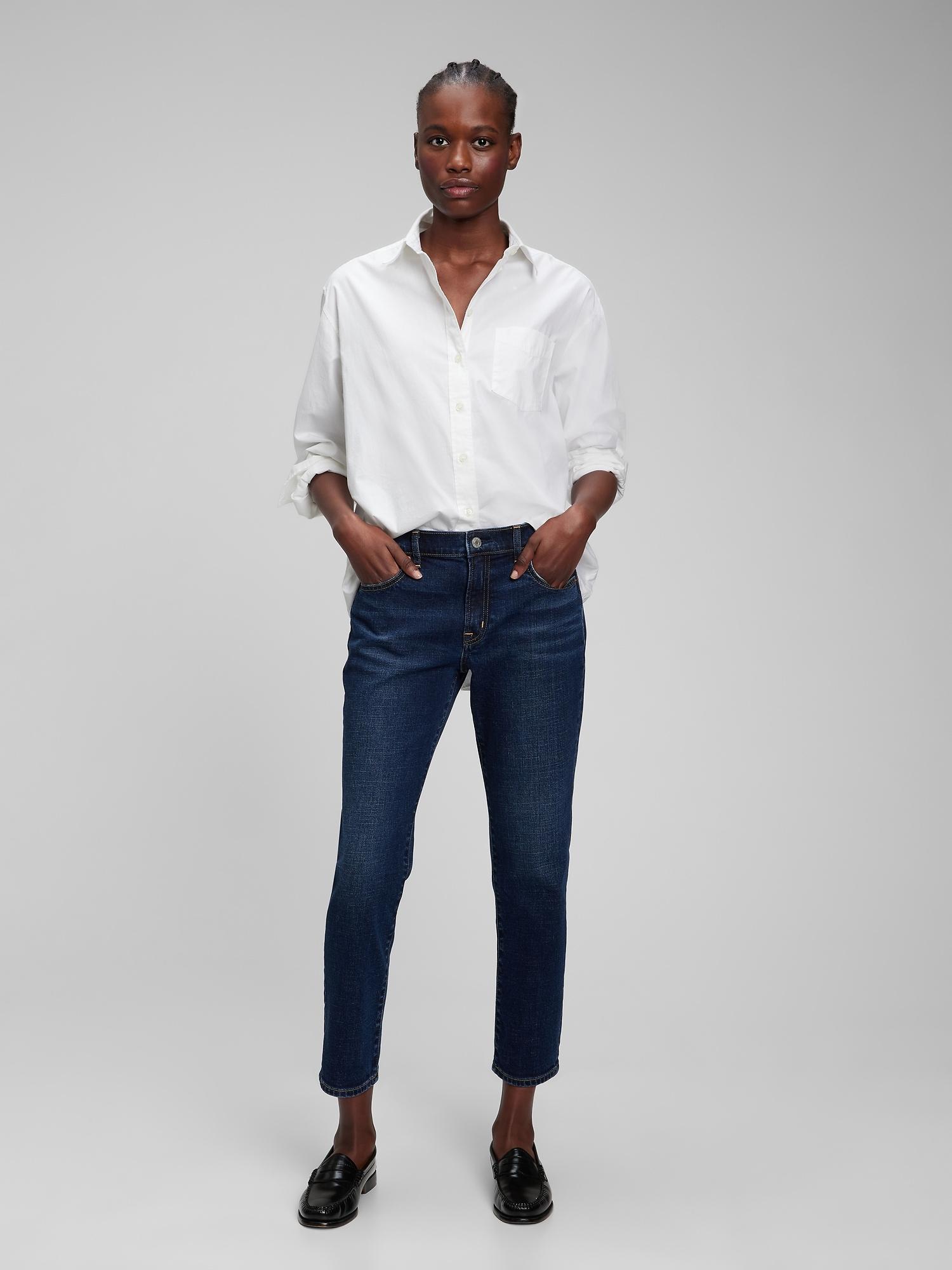 Mid Rise Girlfriend Jeans Product Image