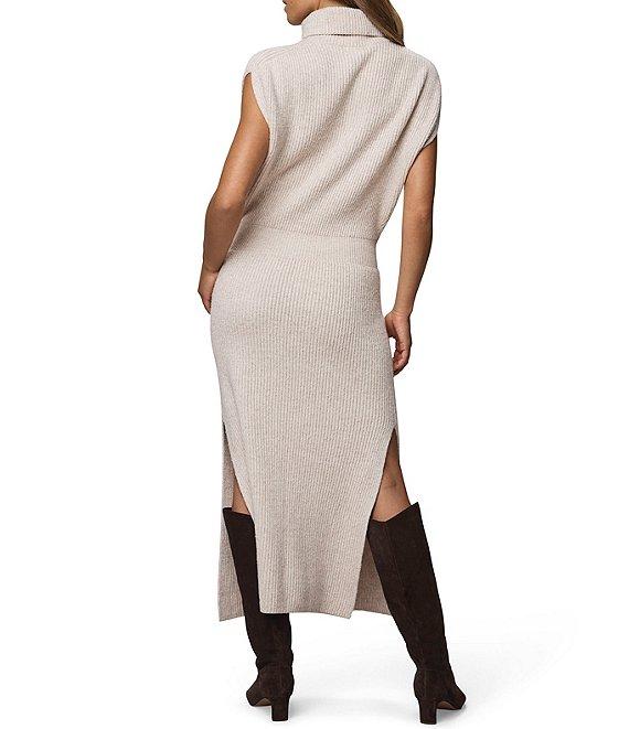 Splendid Marigold Knit Turtleneck Cap Sleeve A-Line Midi Dress Product Image