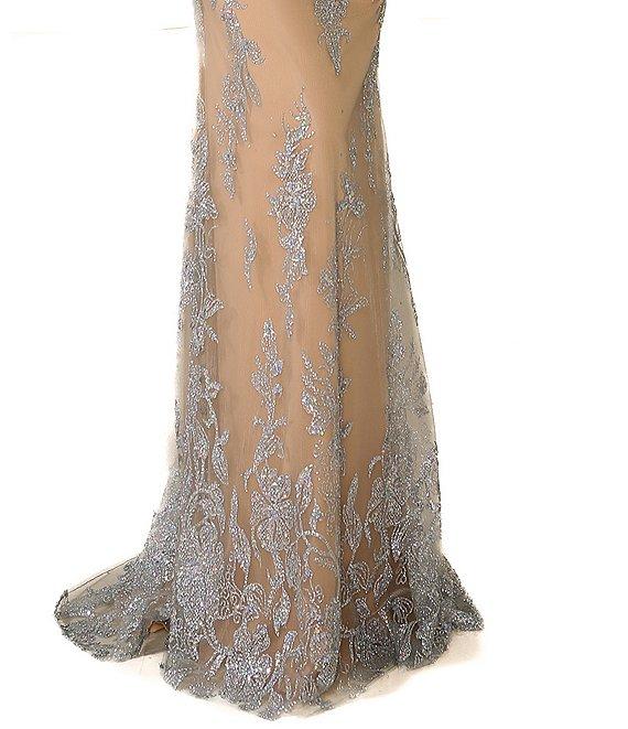 Terani Couture Sweetheart Neck Corsette Beaded Tulle Column Gown Product Image