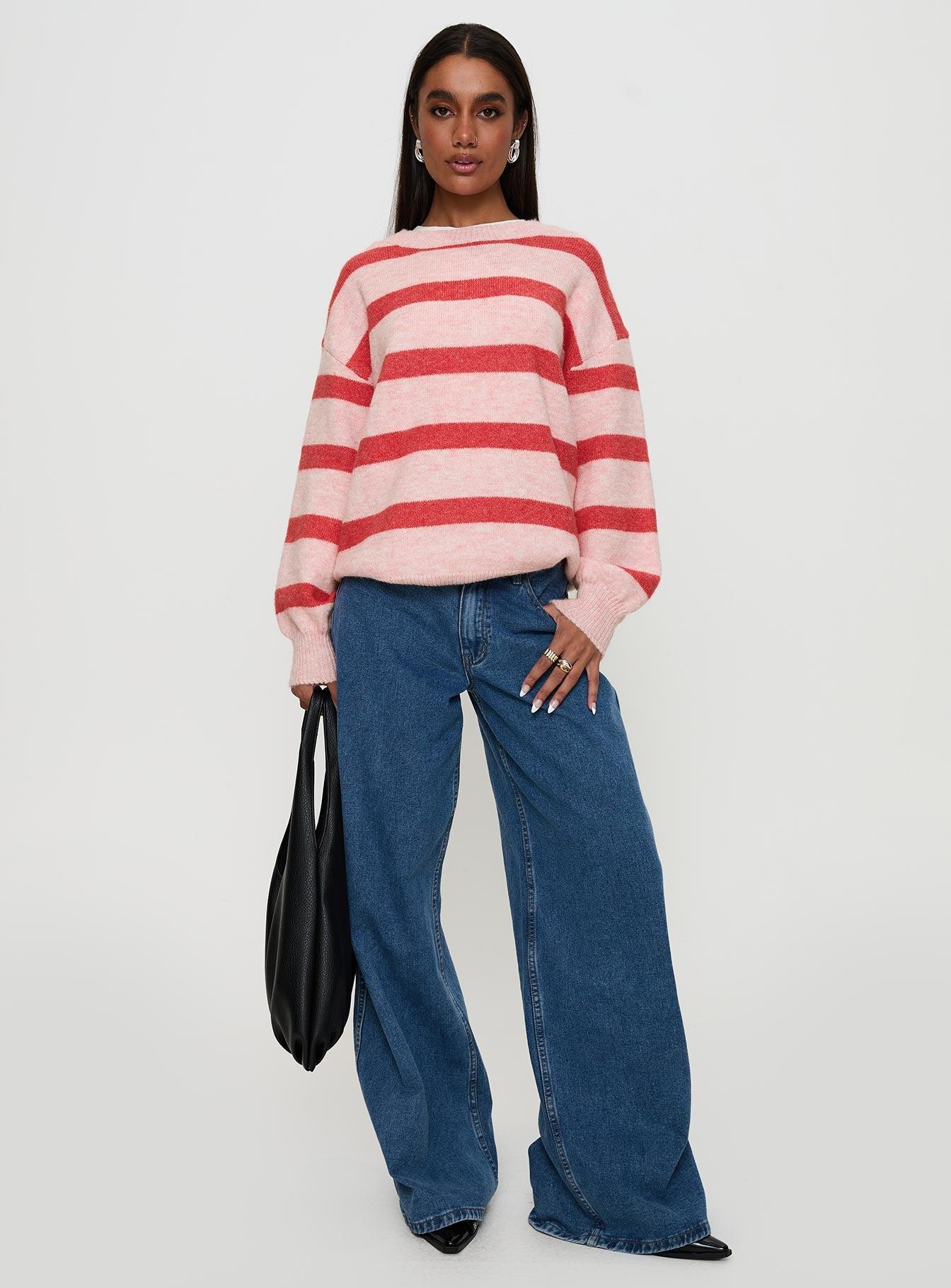 Ryanna Sweater Pink / Red Stripe Product Image