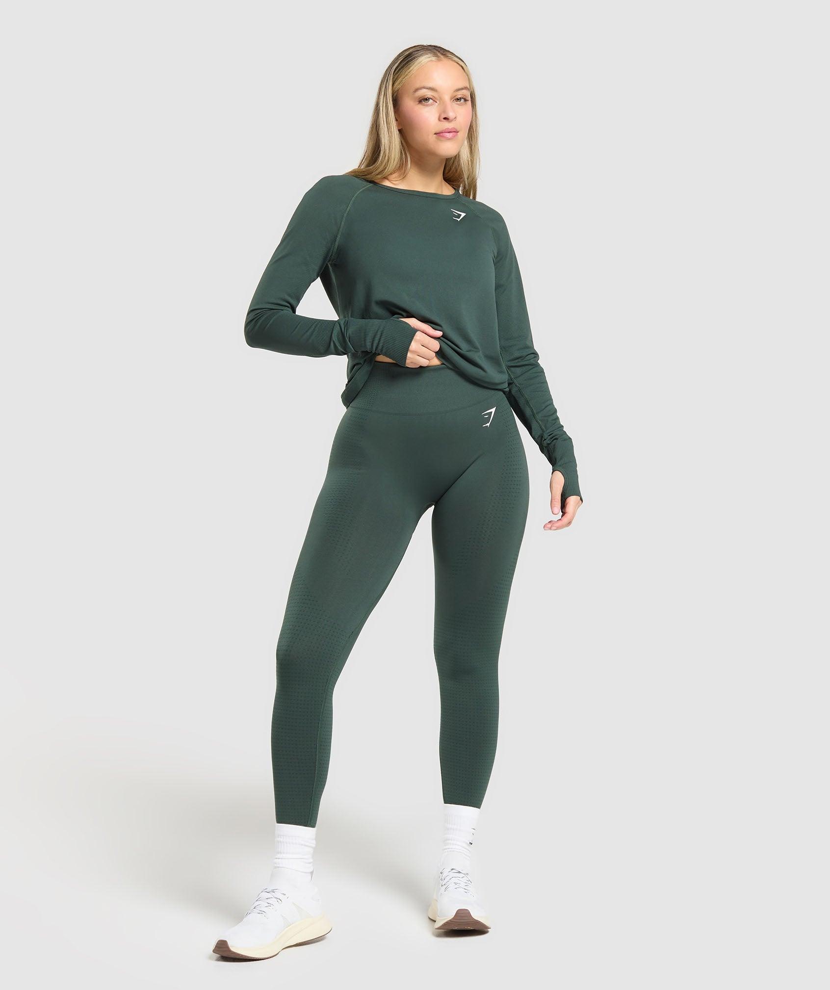 Gymshark Vital Light Long Sleeve Top - Woodland Green Marl Female Product Image
