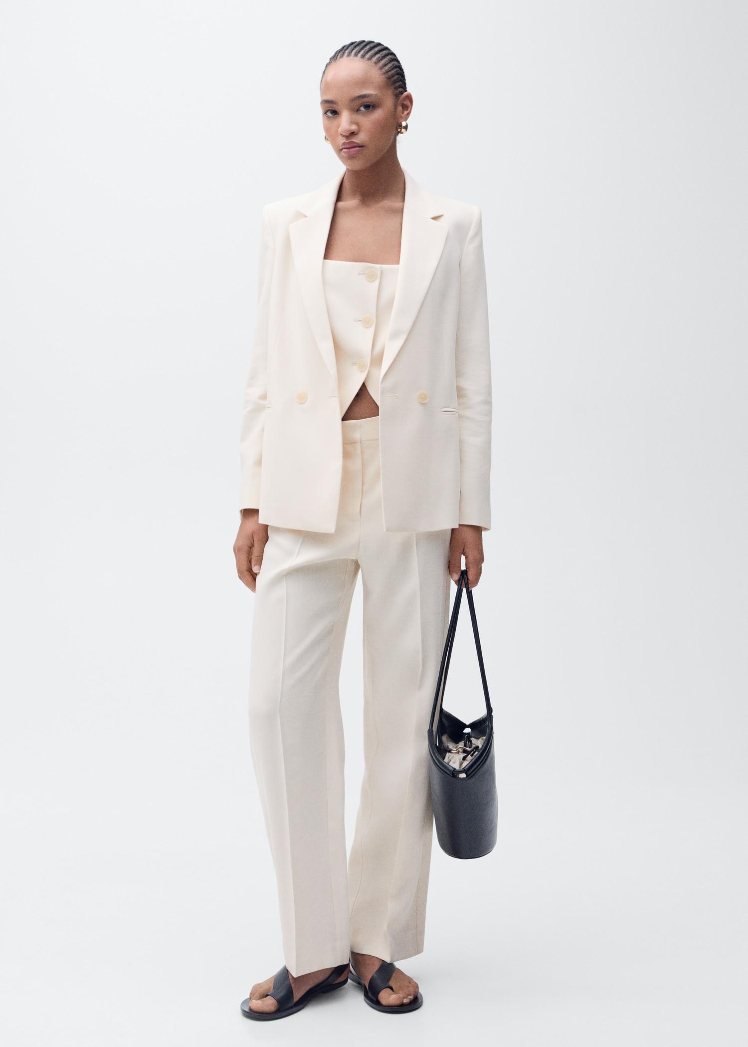 Straight-fit suit jacket - Women | MANGO USA Product Image