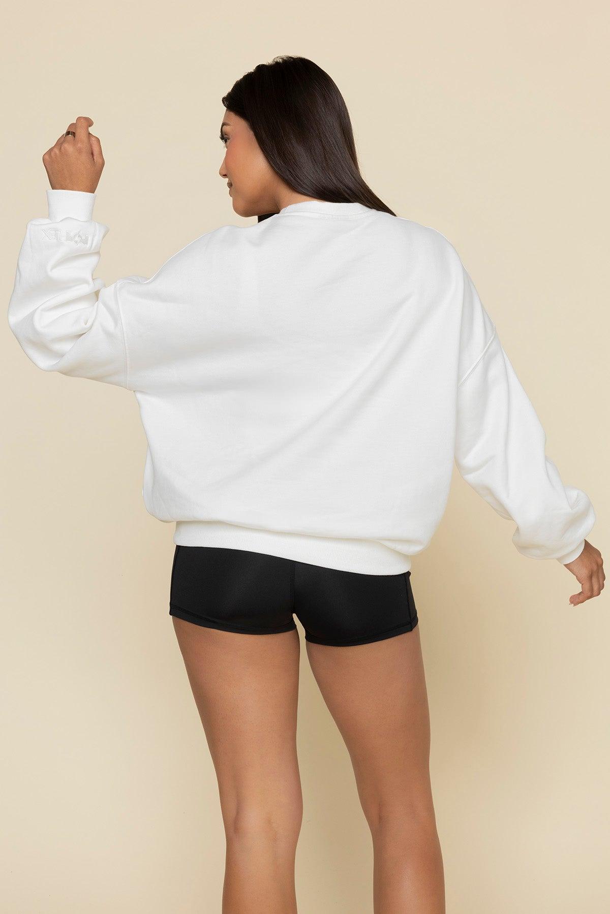 POPFLEX® Active Club Cloud Crewneck Sweater - White Product Image