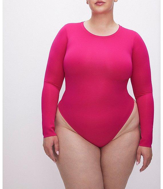 Good American Plus Size Sculpting Crewneck Long Sleeve Bodysuit Product Image